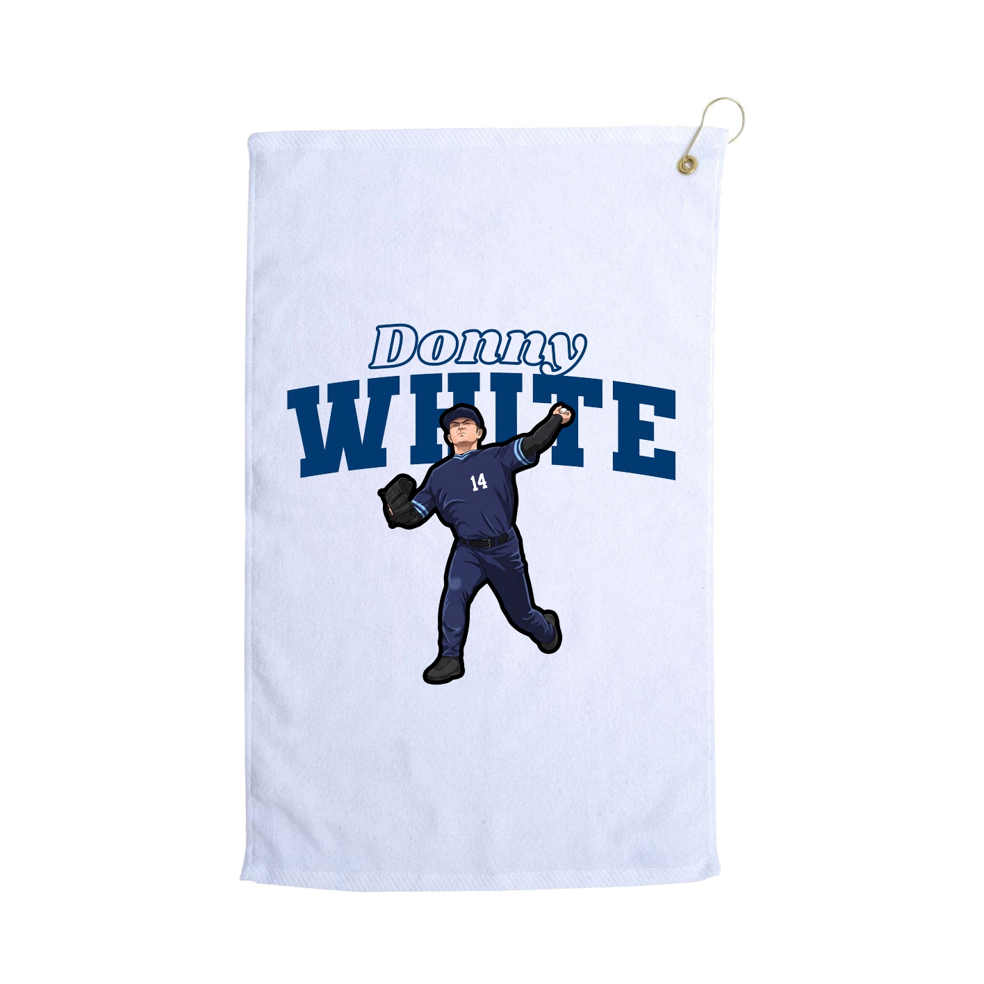 Golf Towel — Name Arch in White