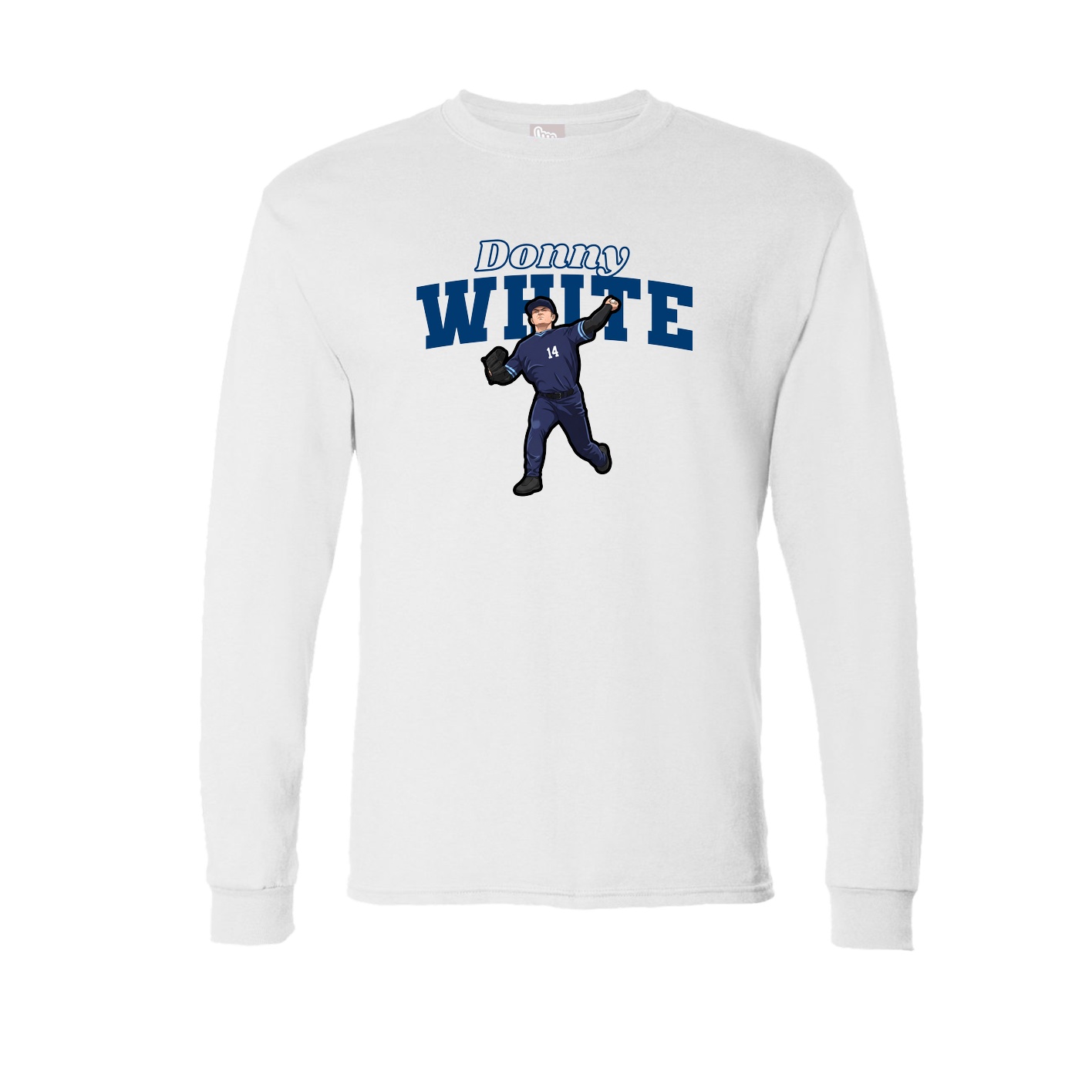 Long Sleeve Tee — Name Arch in White