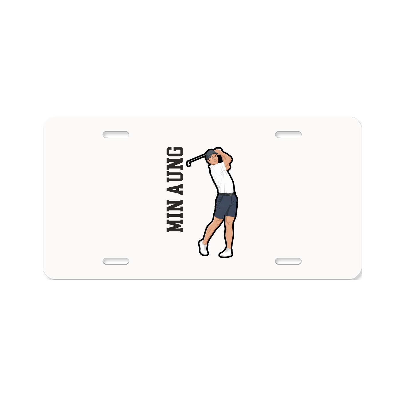 License Plate — Name Vertical in Classic