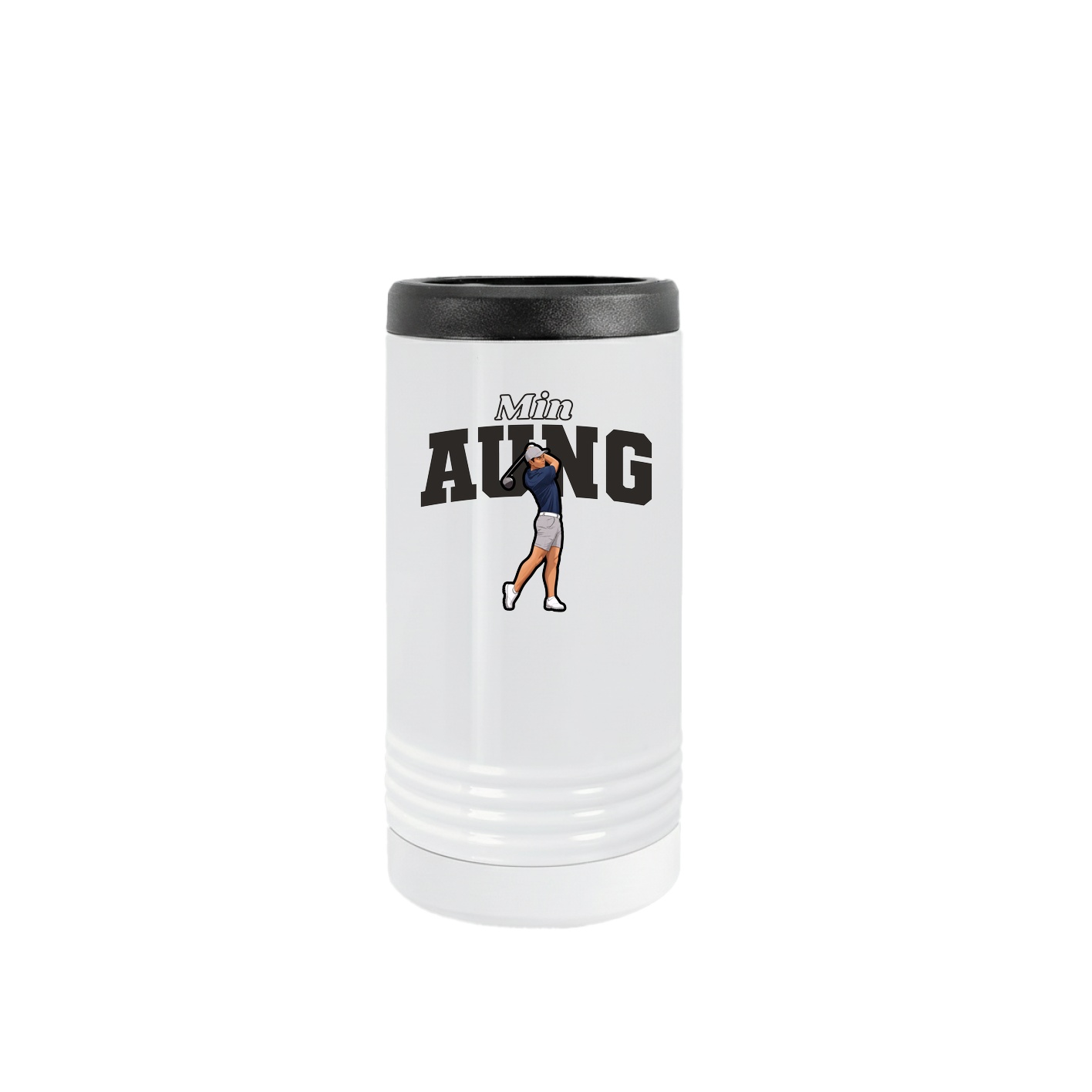 Slim Beverage Holder — Name Arch in White