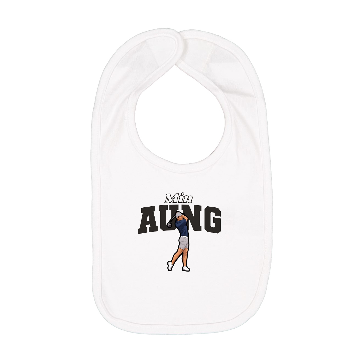 Infant Bib — Name Arch in White