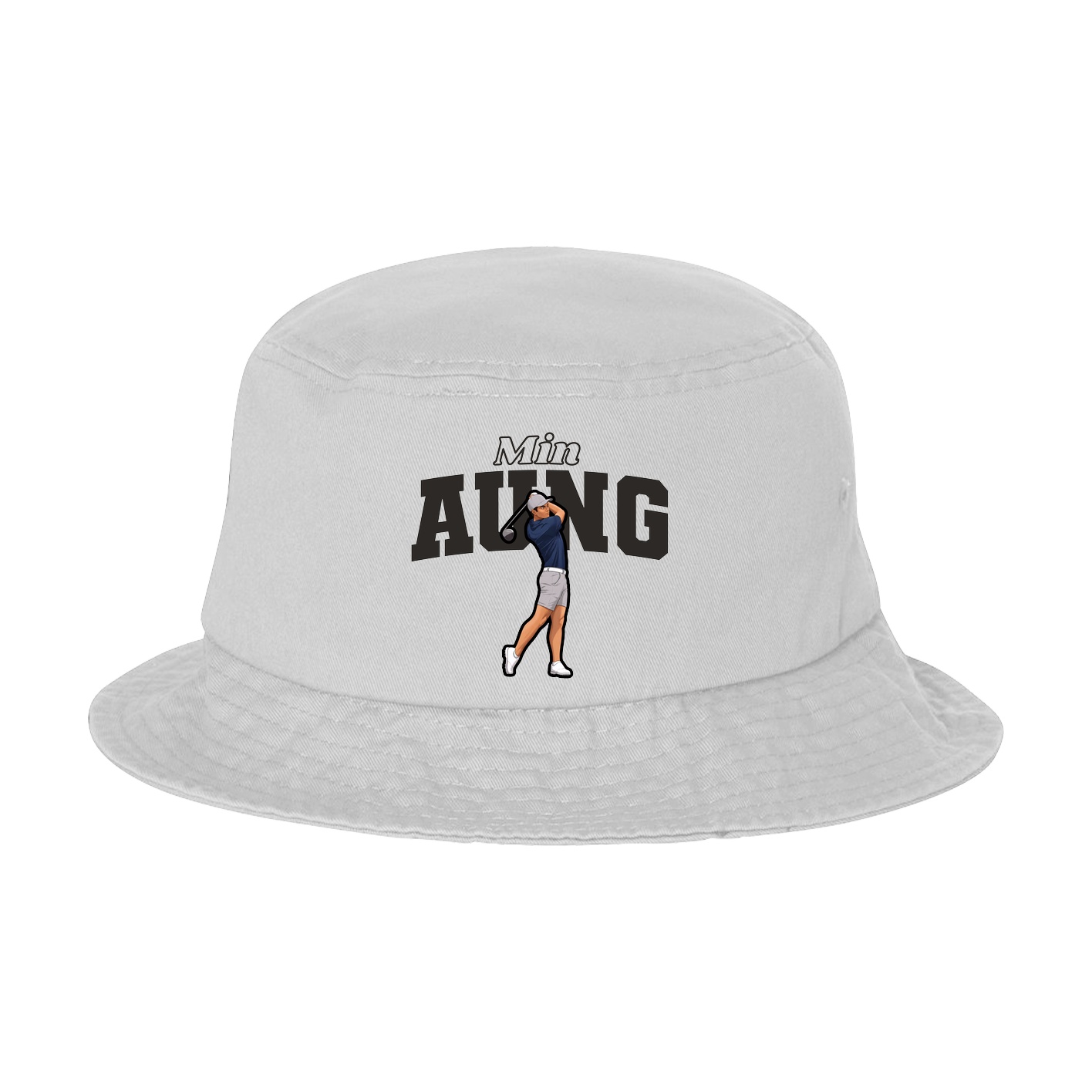 Bucket Cap — Name Arch in White