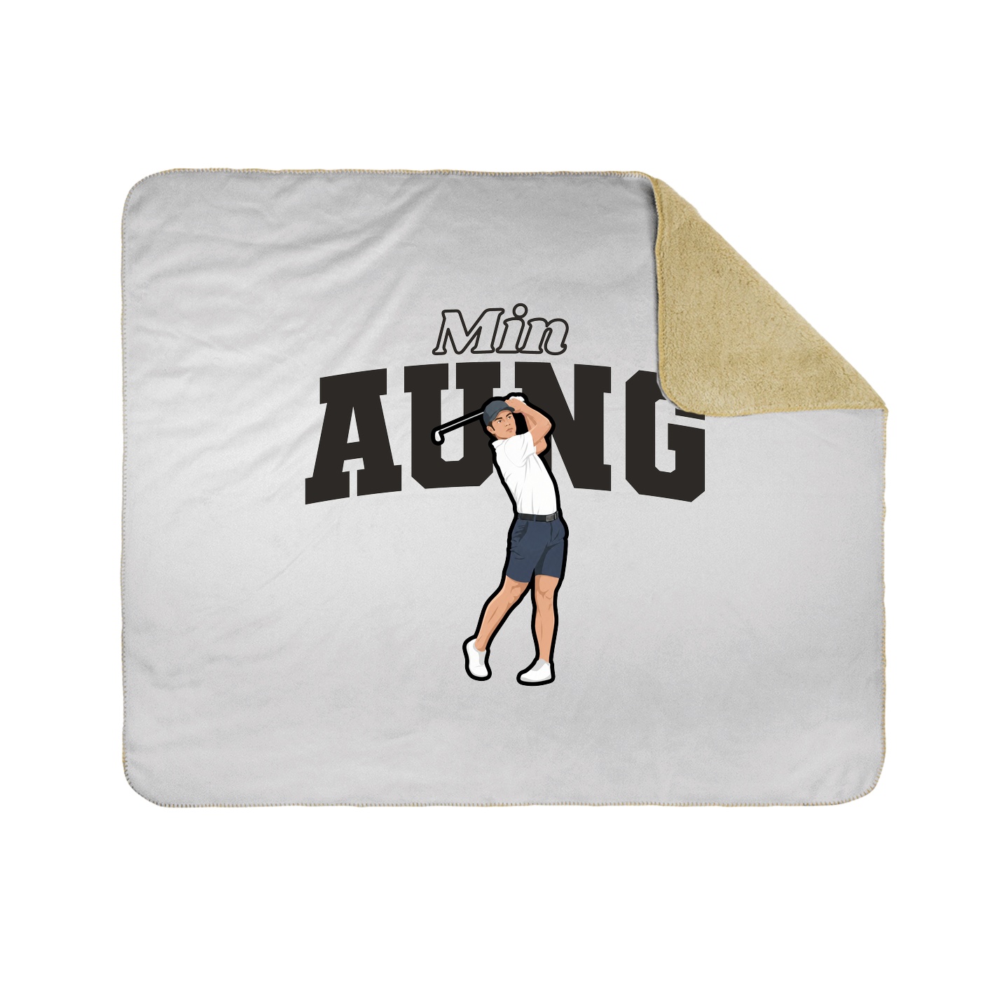 Throw Blanket — Name Arch in White
