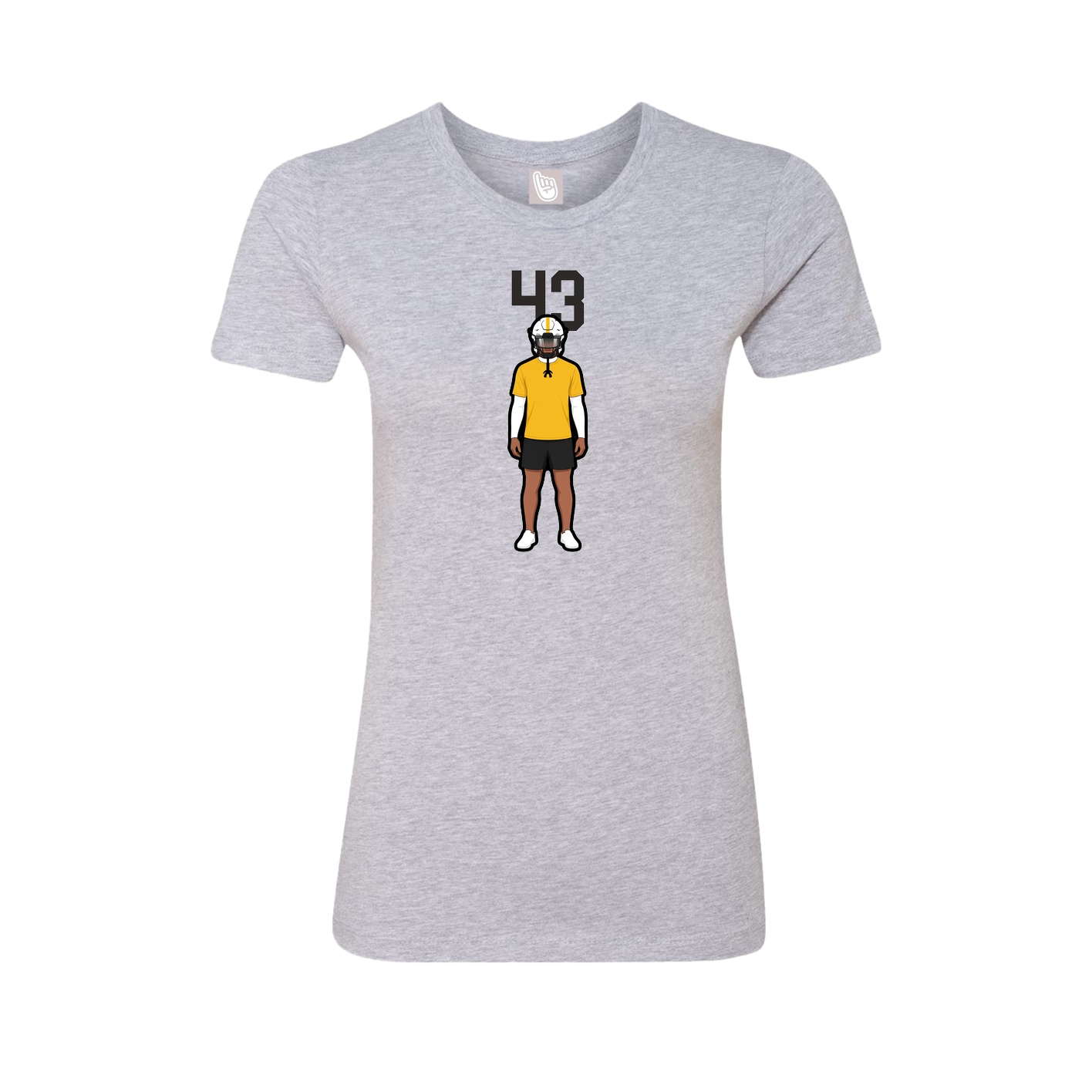 Fitted Women's Tee — Number Top in Grey