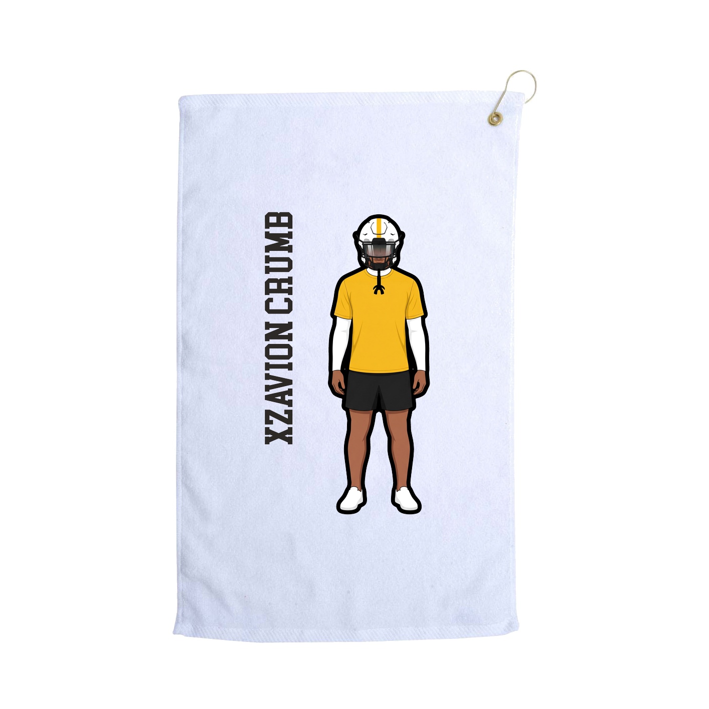 Golf Towel — Name Vertical in White