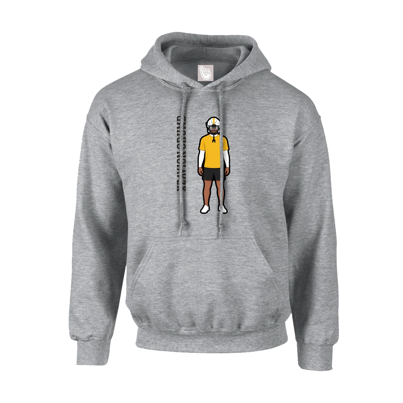 Hoodie — Name Vertical in Grey