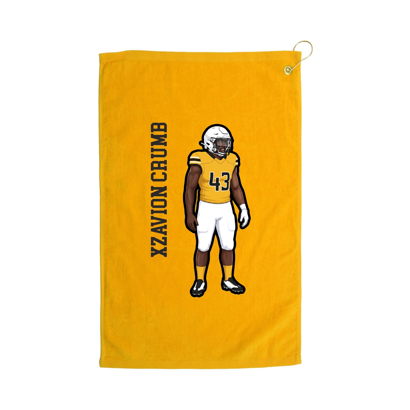 Golf Towel — Name Vertical in Gold