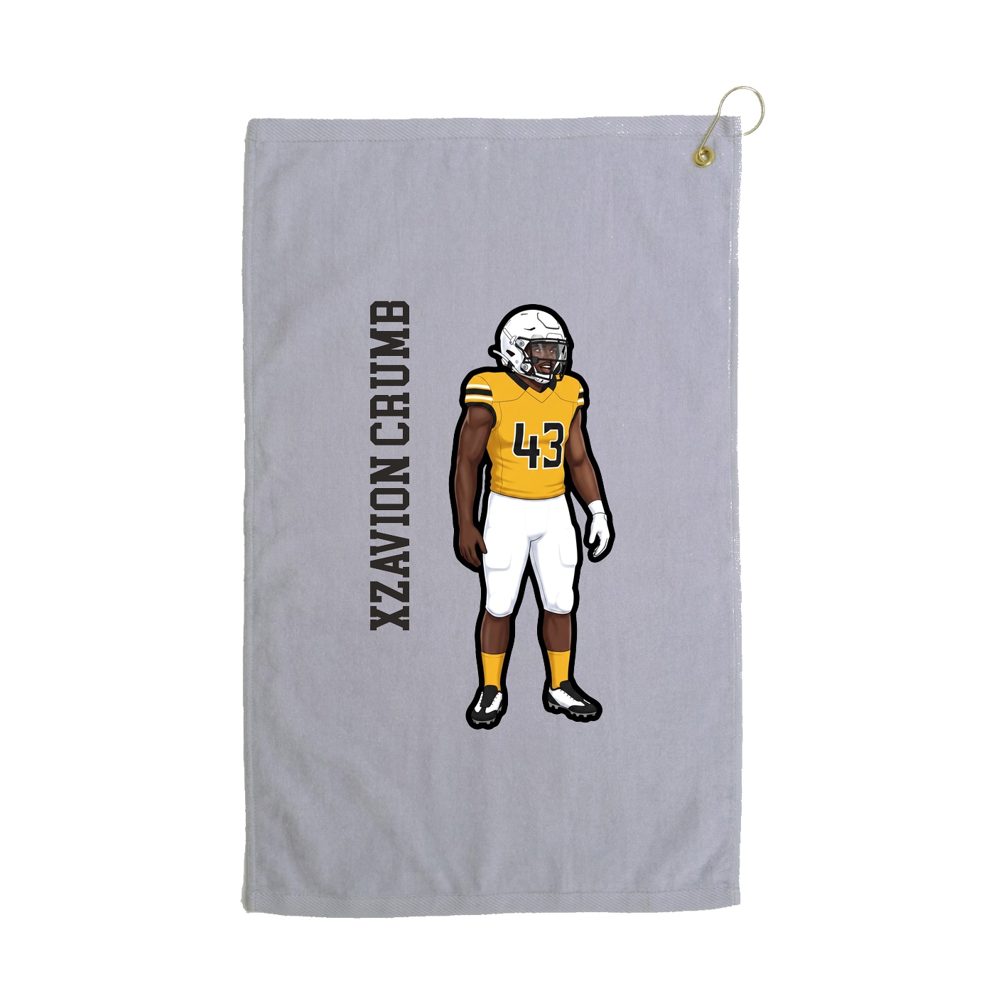 Golf Towel — Name Vertical in Grey