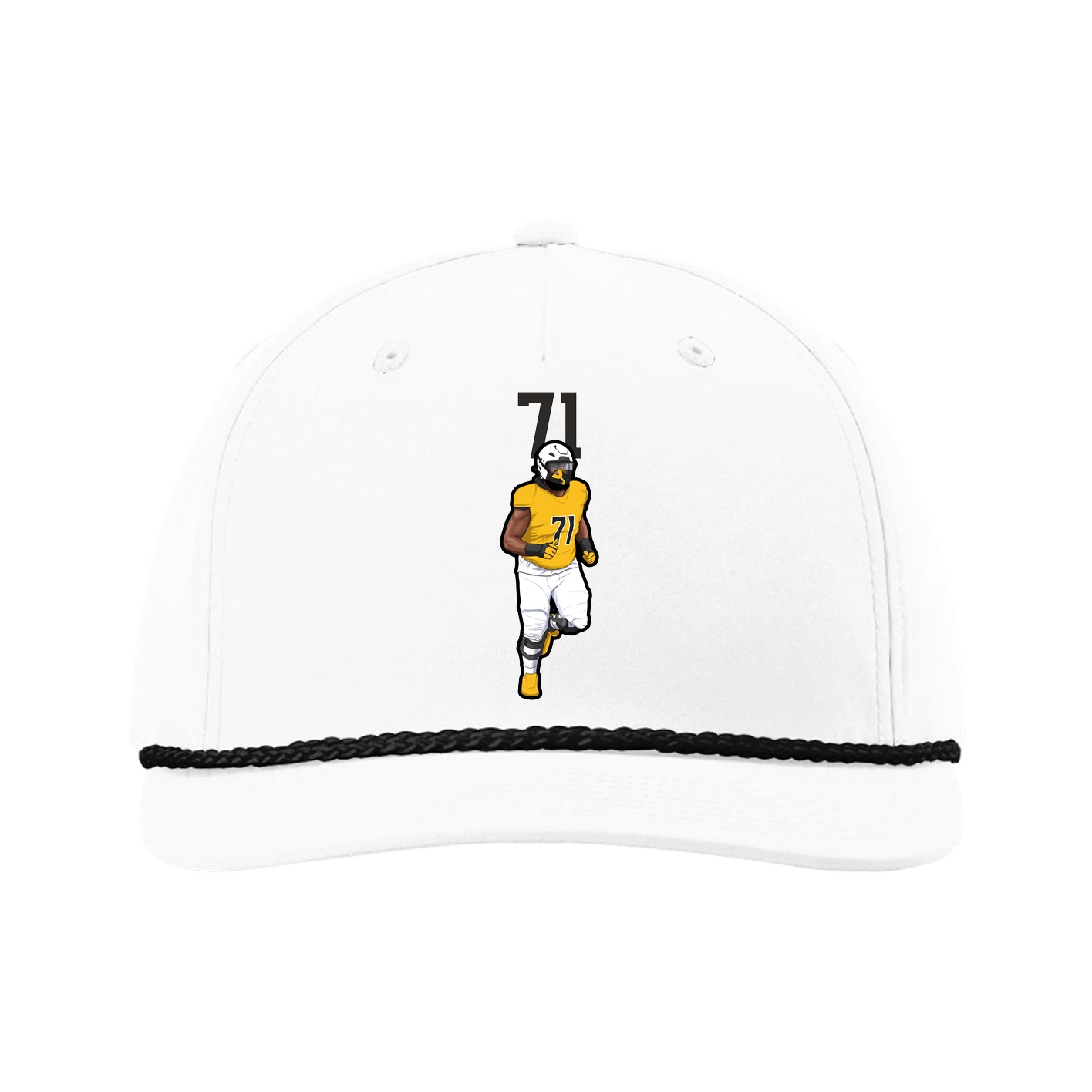 Five-Panel Classic Rope Cap — Number Top in White