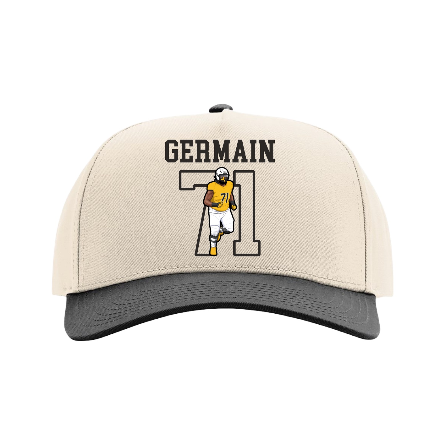 Full Fabric Five-Panel Champ Cap — Shirsey in Cream/Black