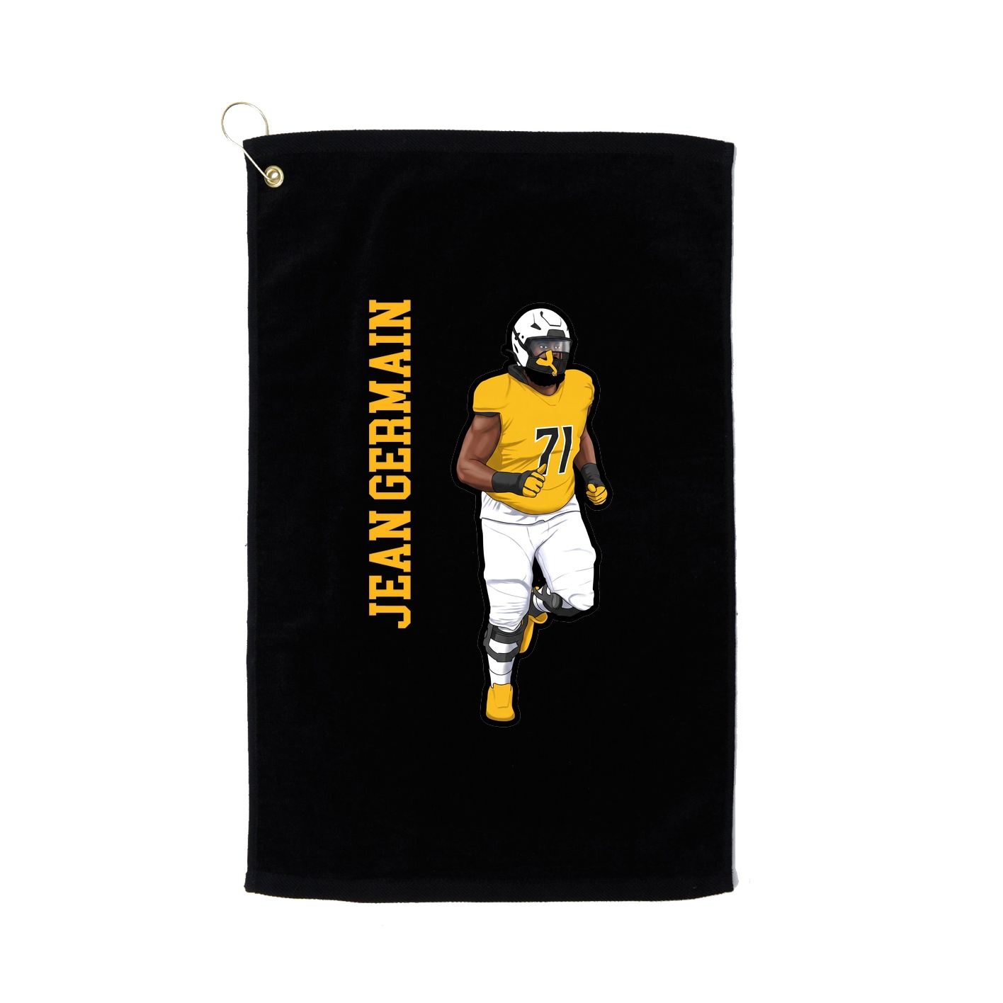 Golf Towel — Name Vertical in Black