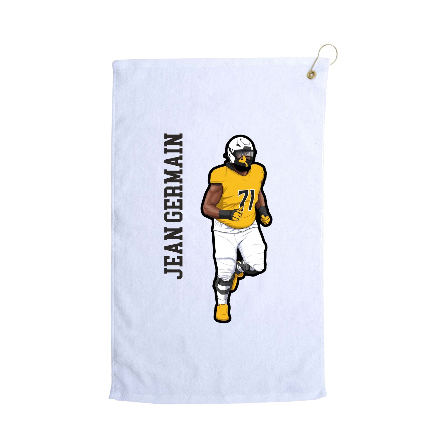 Golf Towel — Name Vertical in White