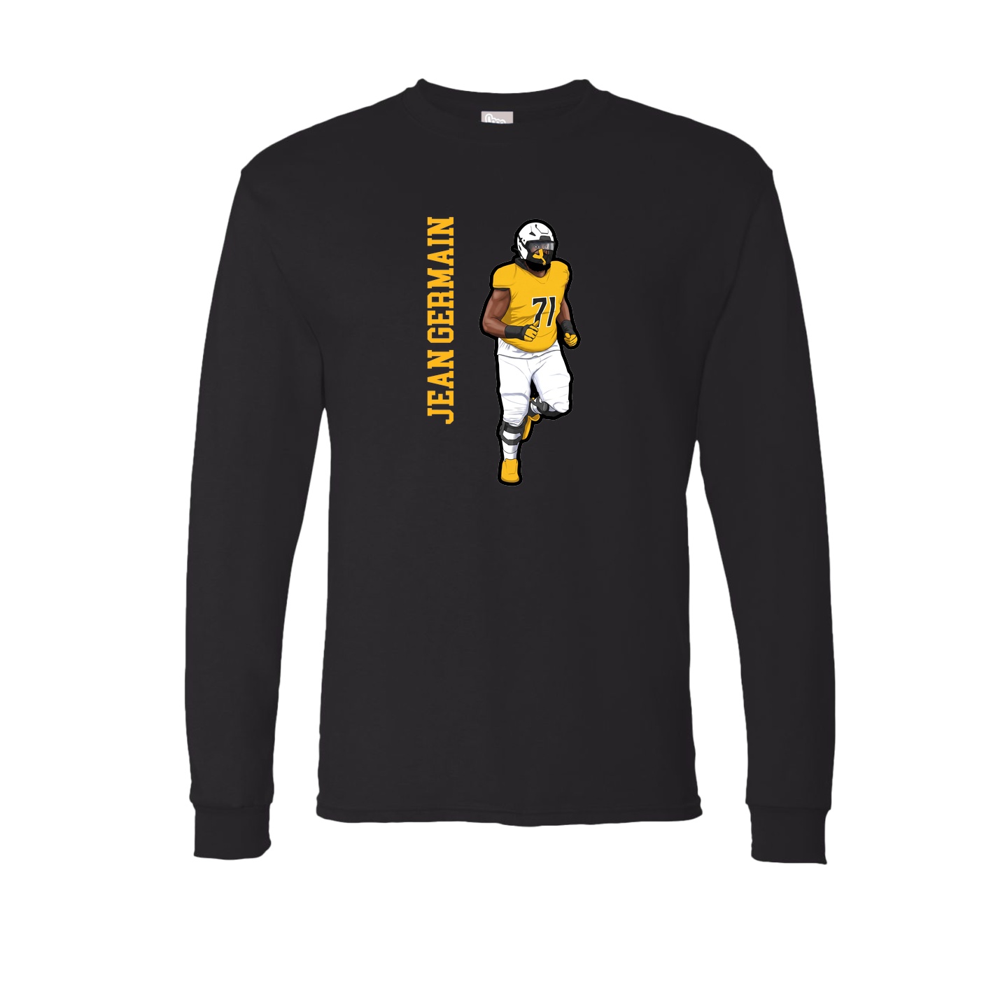 Long Sleeve Tee — Name Vertical in Black