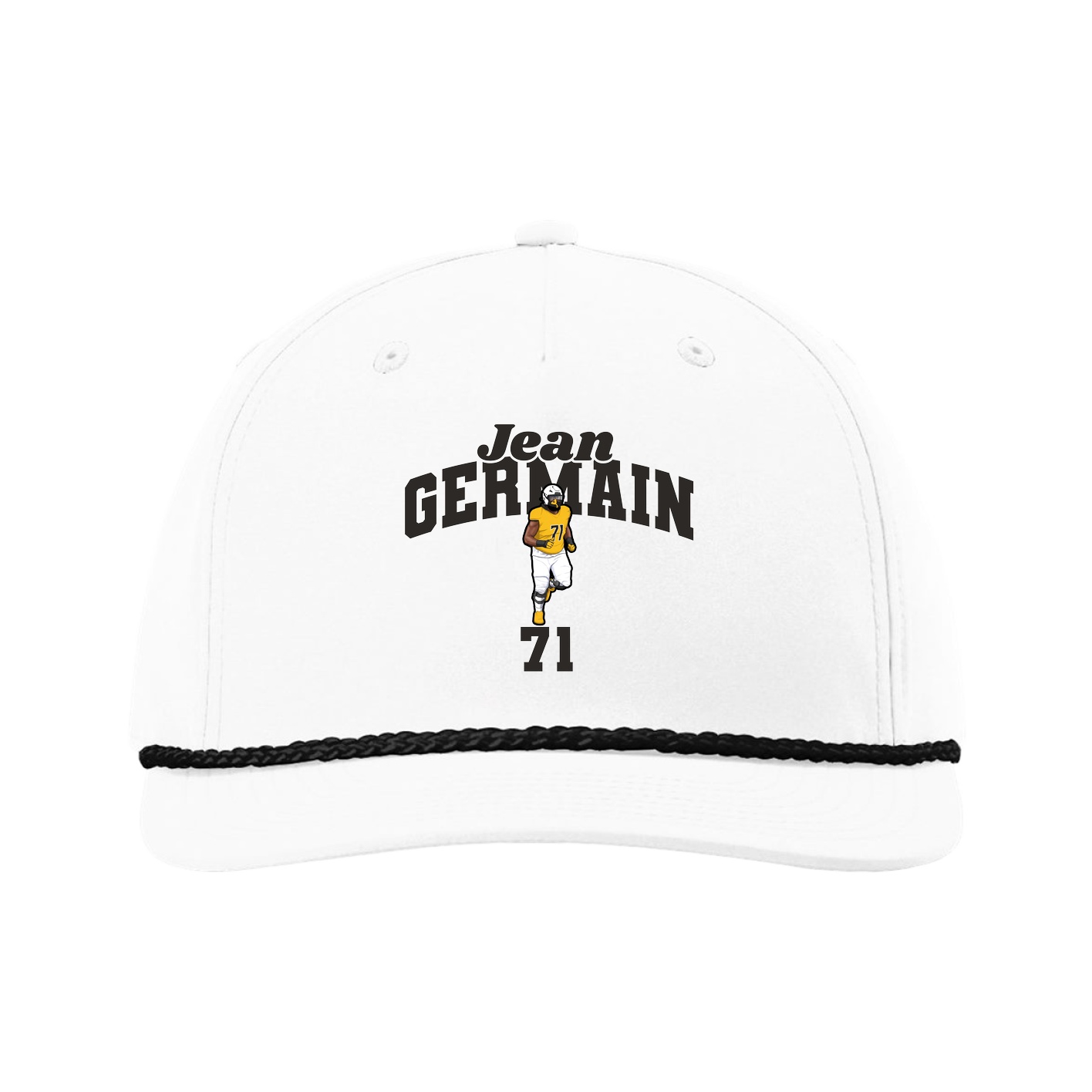 Five-Panel Classic Rope Cap — Signature Arch in White