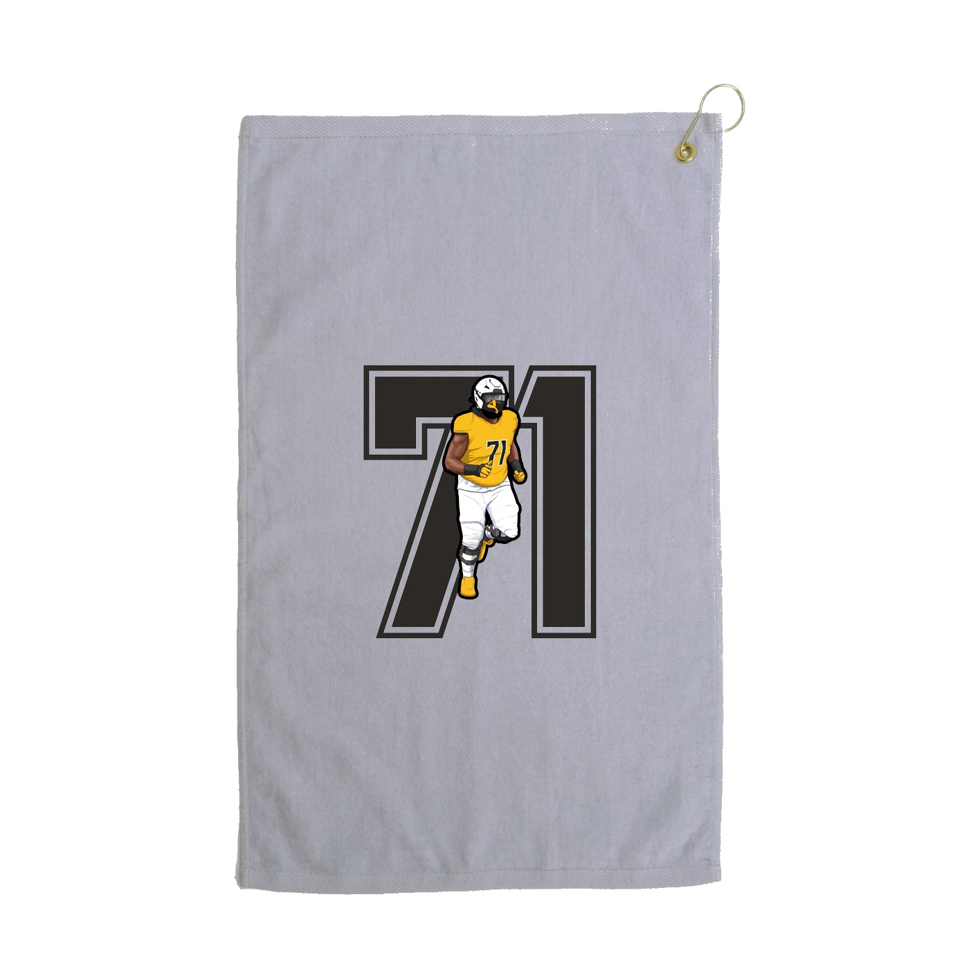 Golf Towel — Number in Grey