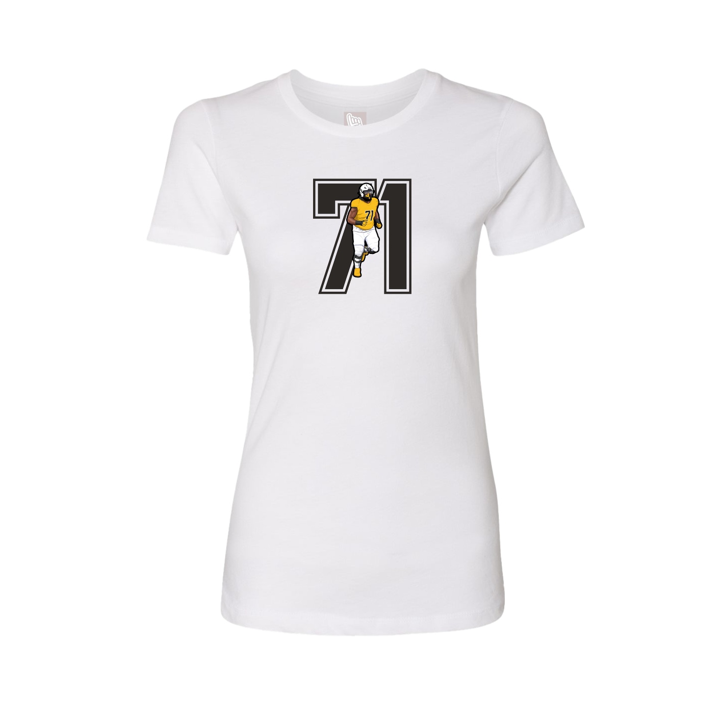 Fitted Women's Tee — Number in White