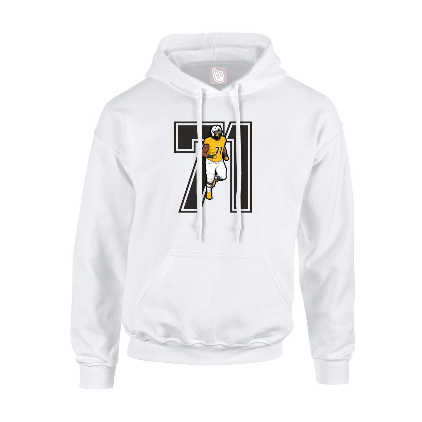 Hoodie — Number in White