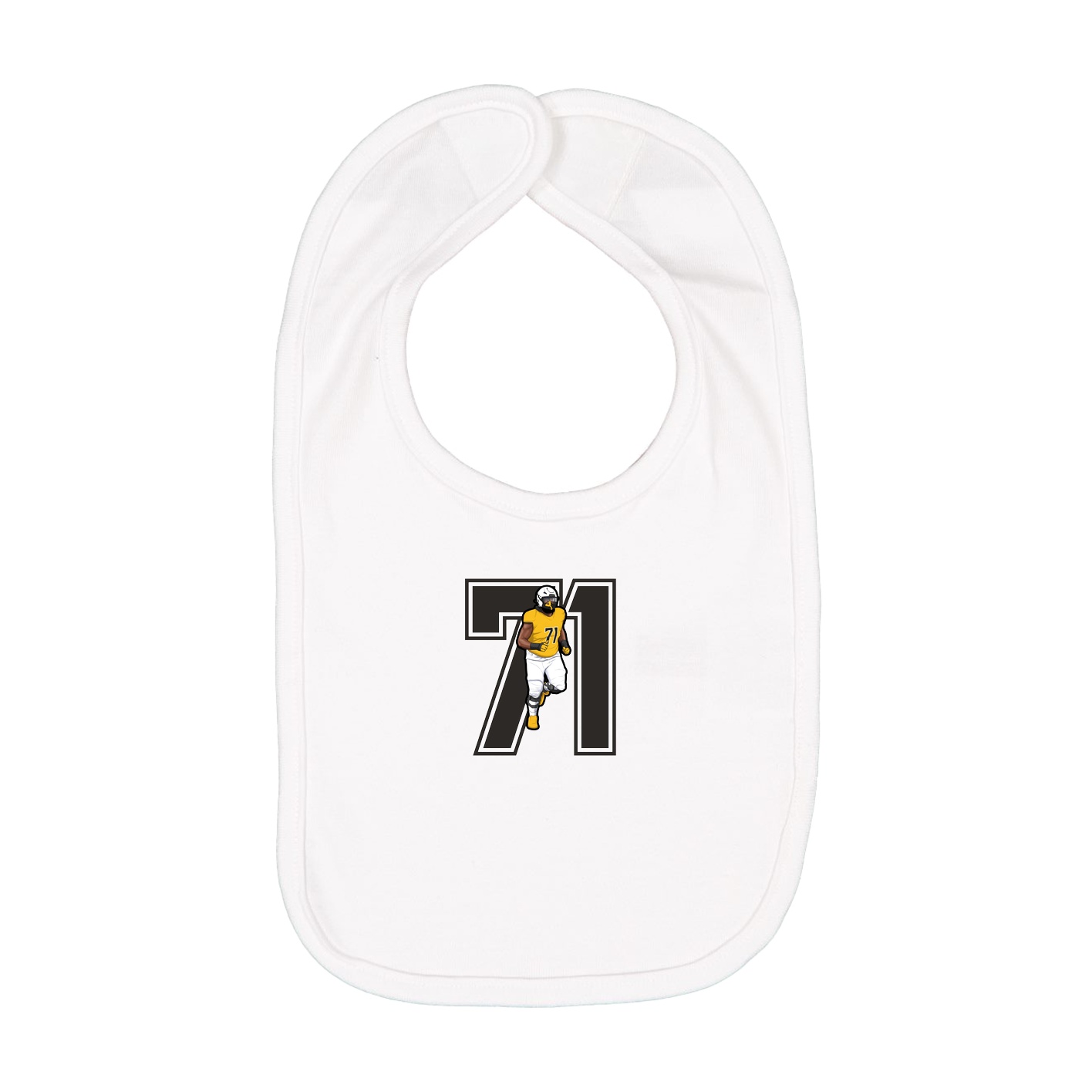 Infant Bib — Number in White