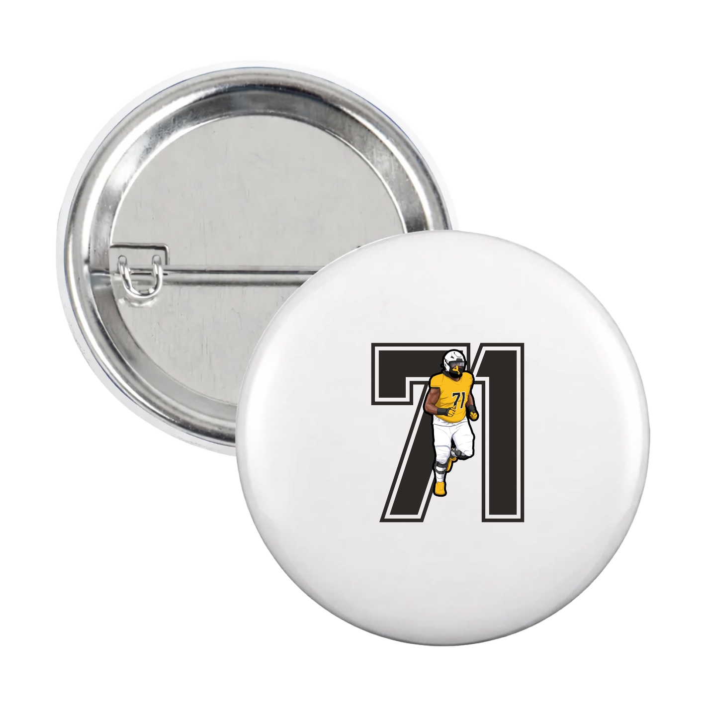 Game Day Button — Number in White
