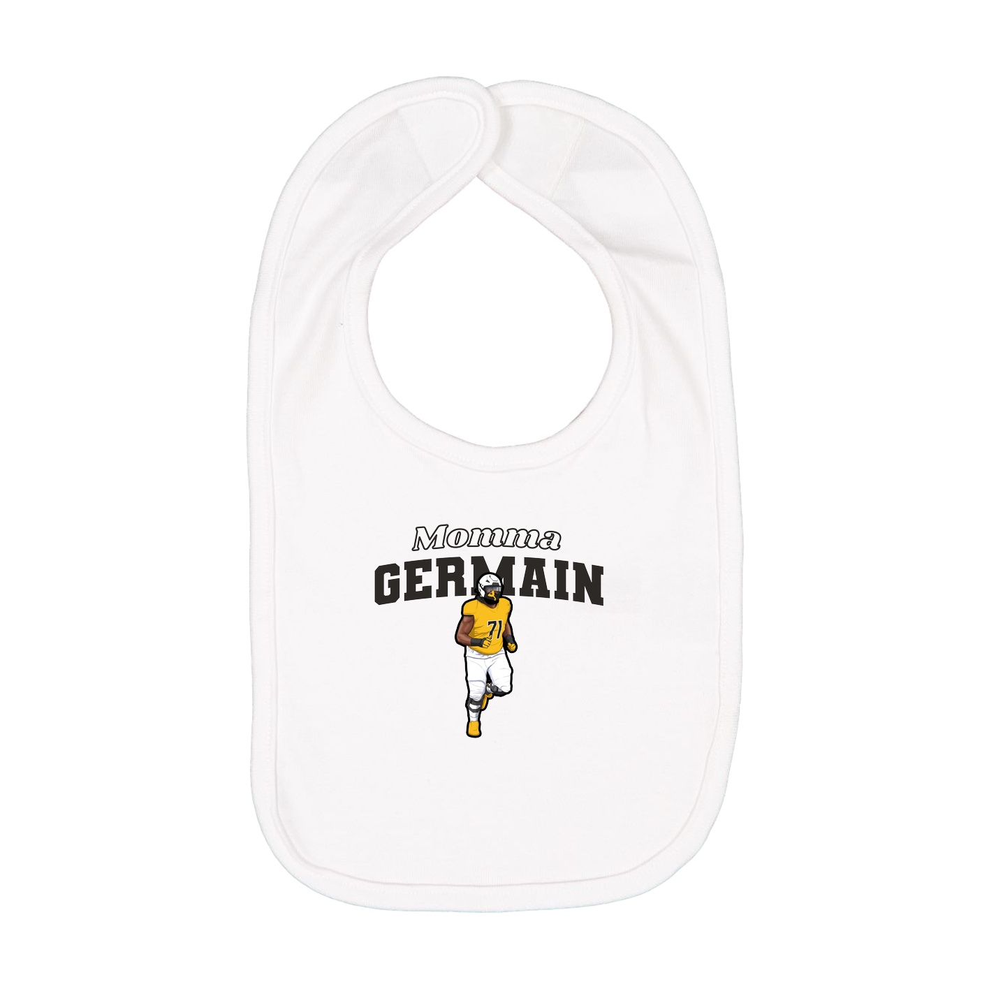 Infant Bib — Mothers Day Block in White
