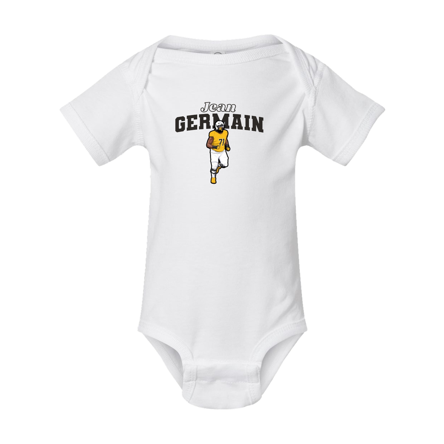 Baby Onesie — Name Arch in White