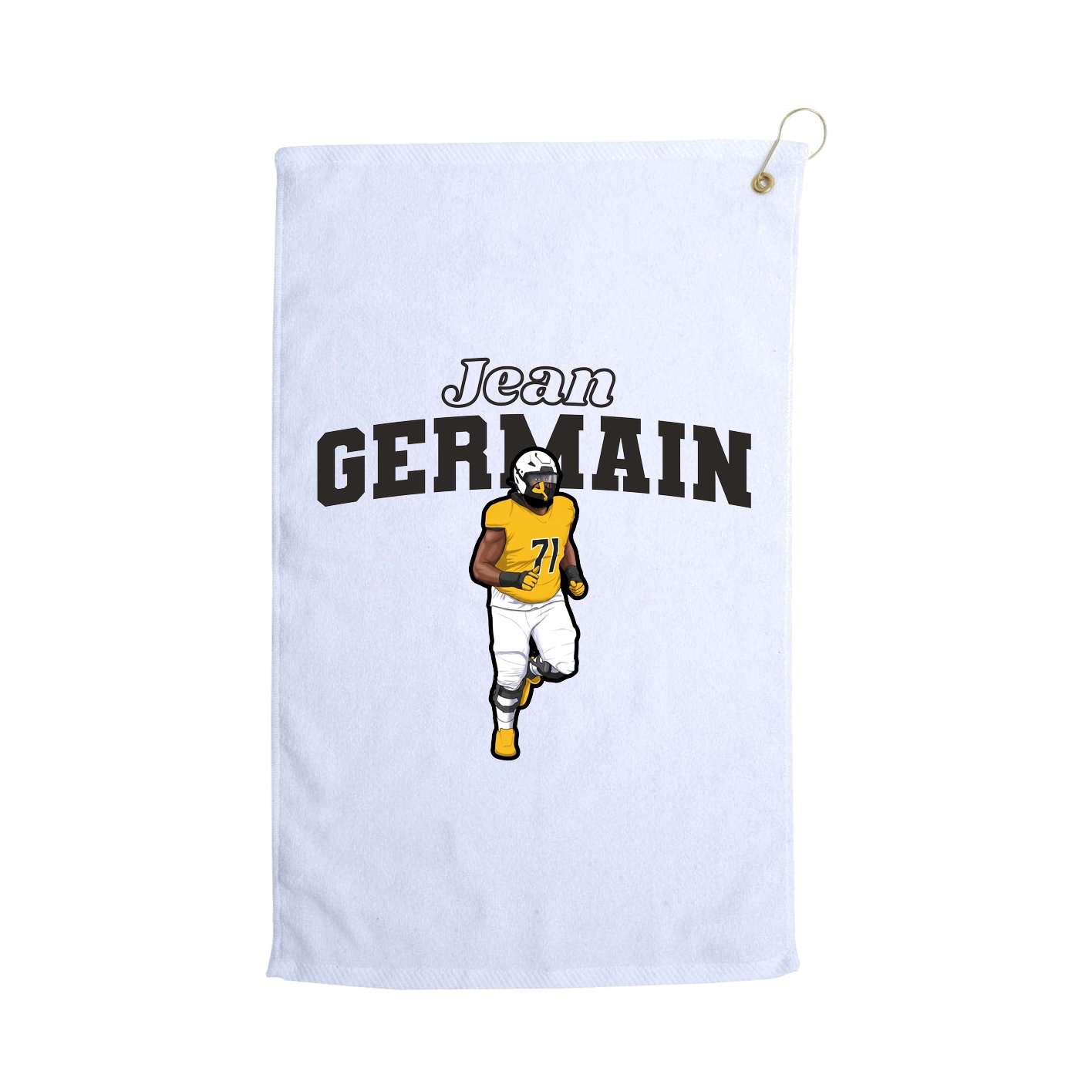 Golf Towel — Name Arch in White