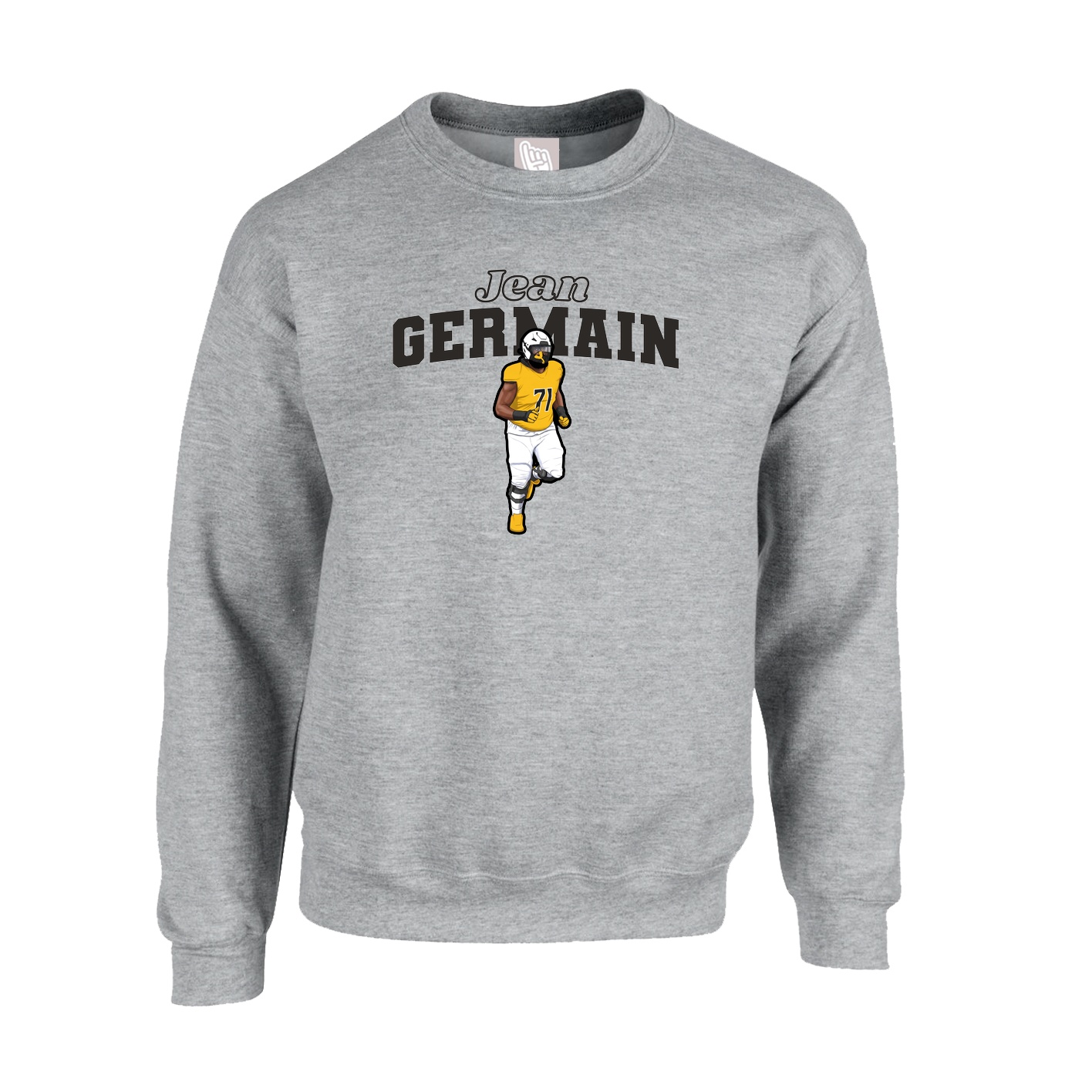 Fleece Crew — Name Arch in Grey