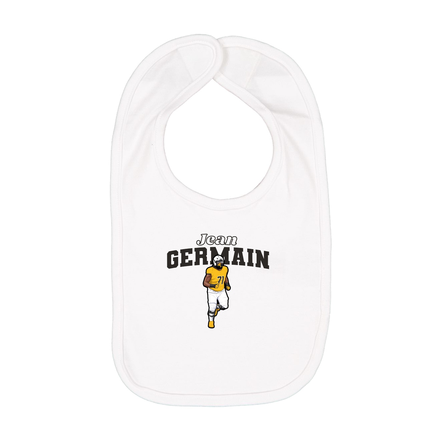 Infant Bib — Name Arch in White