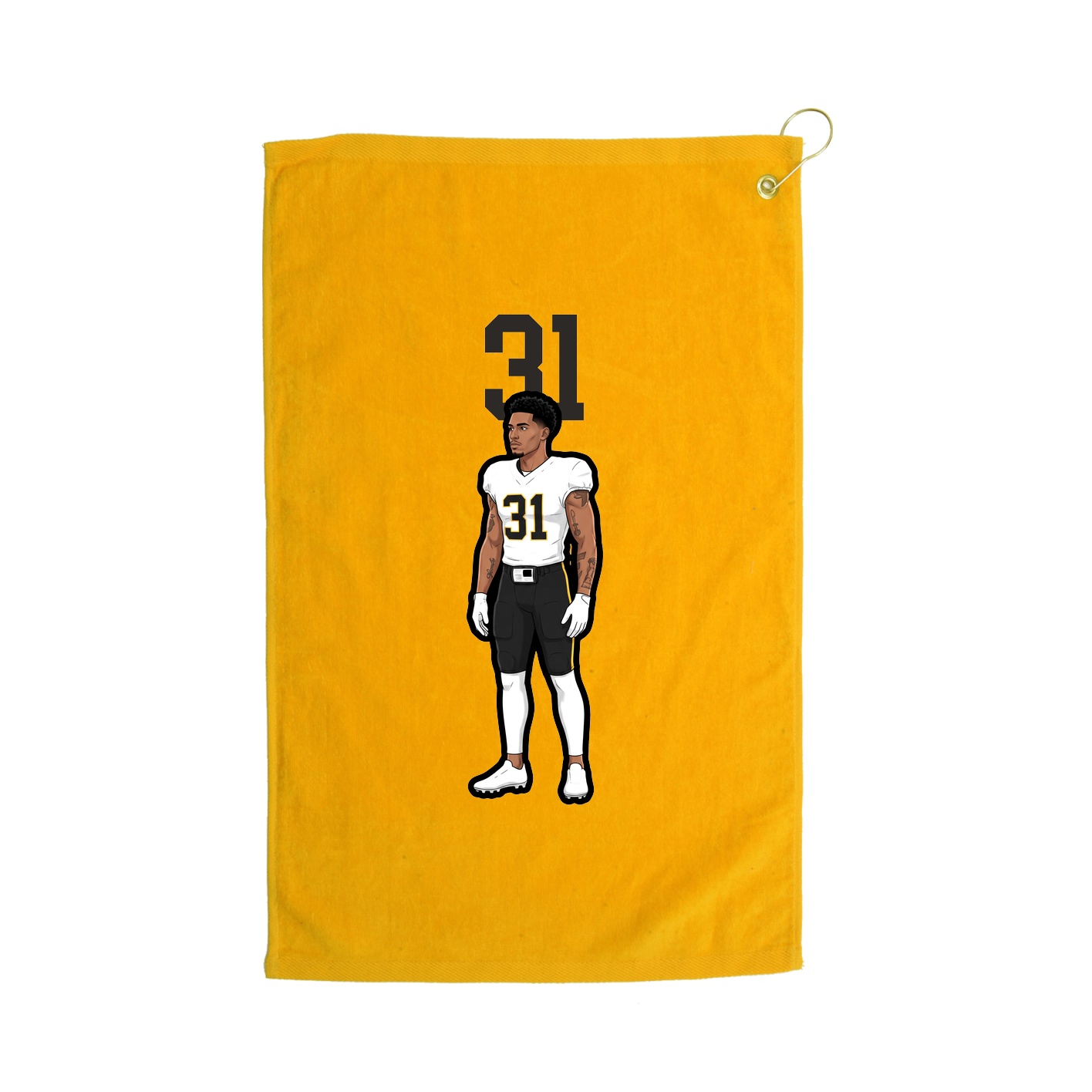 Golf Towel — Number Top in Gold