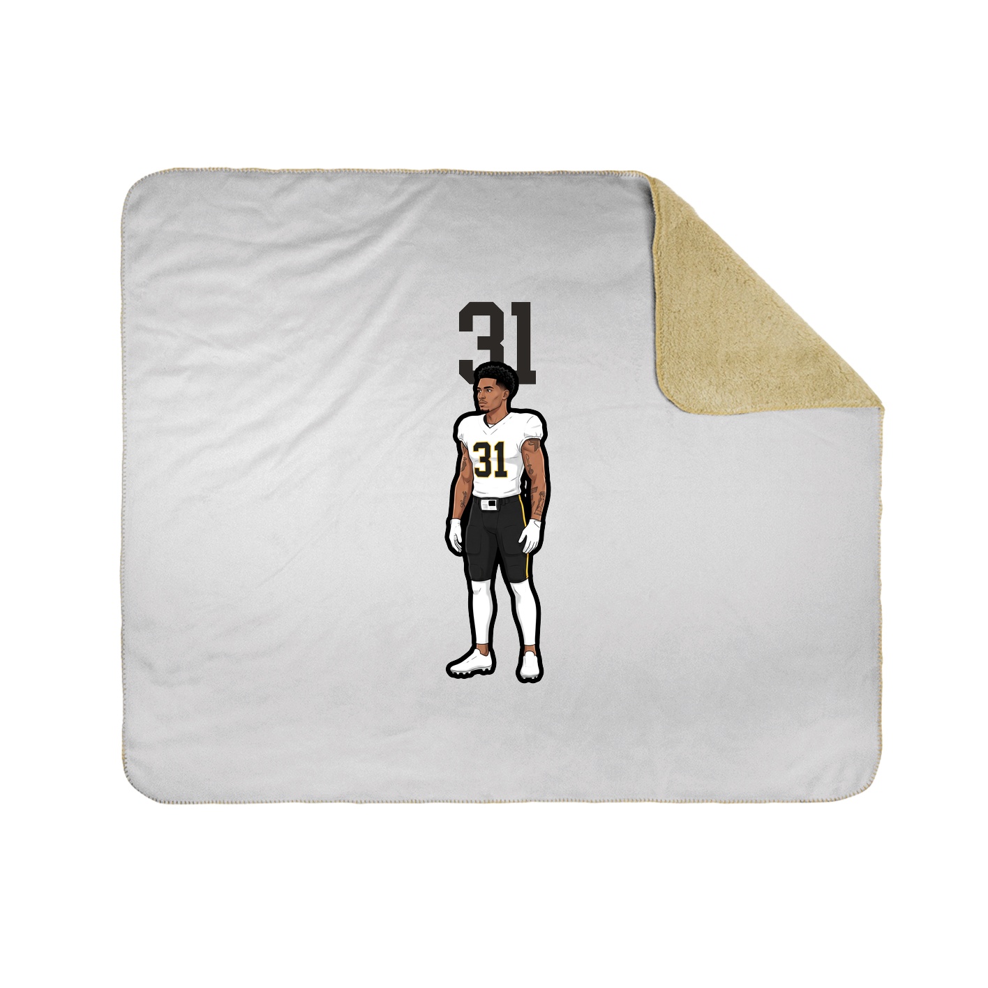 Throw Blanket — Number Top in White