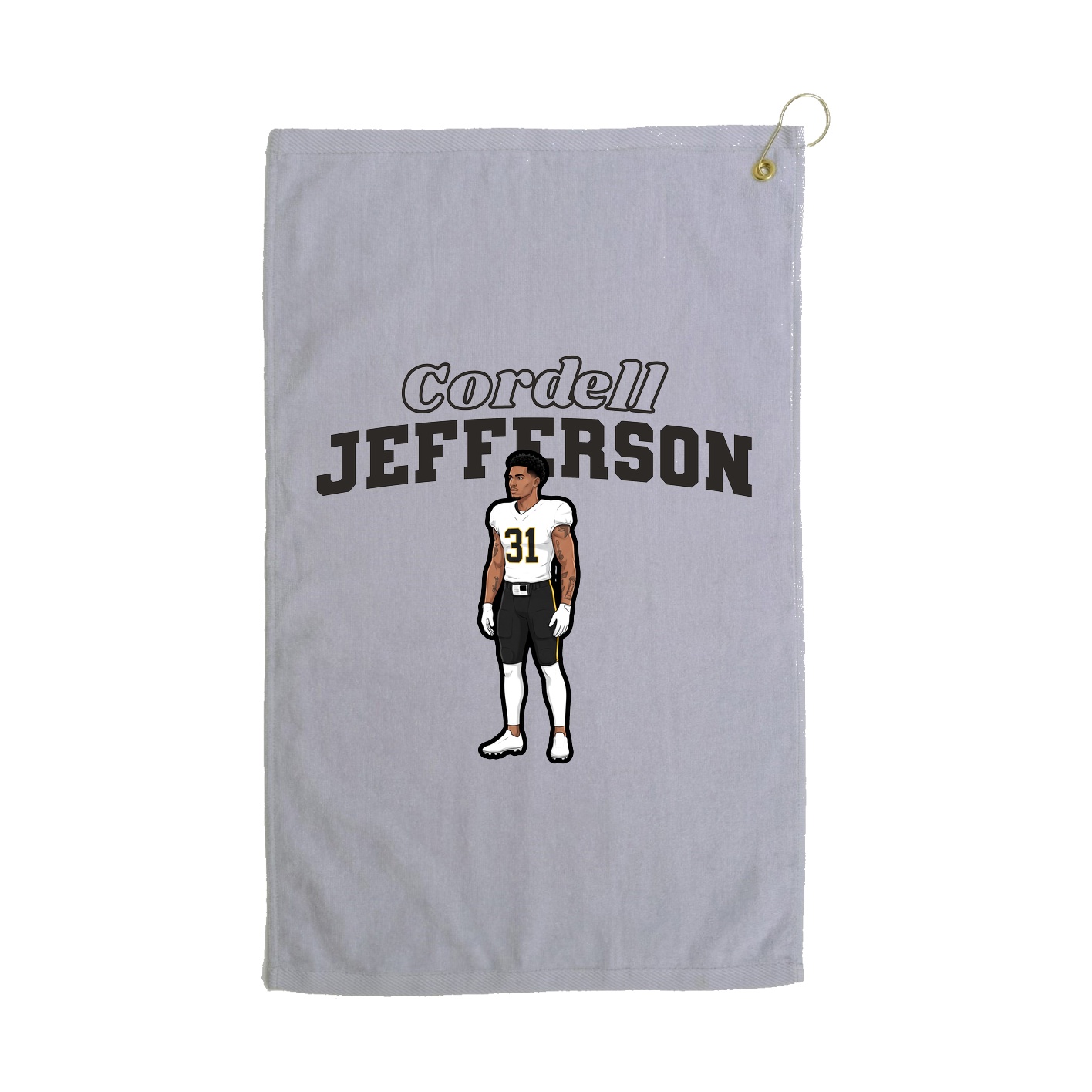 Golf Towel — Name Arch in Grey