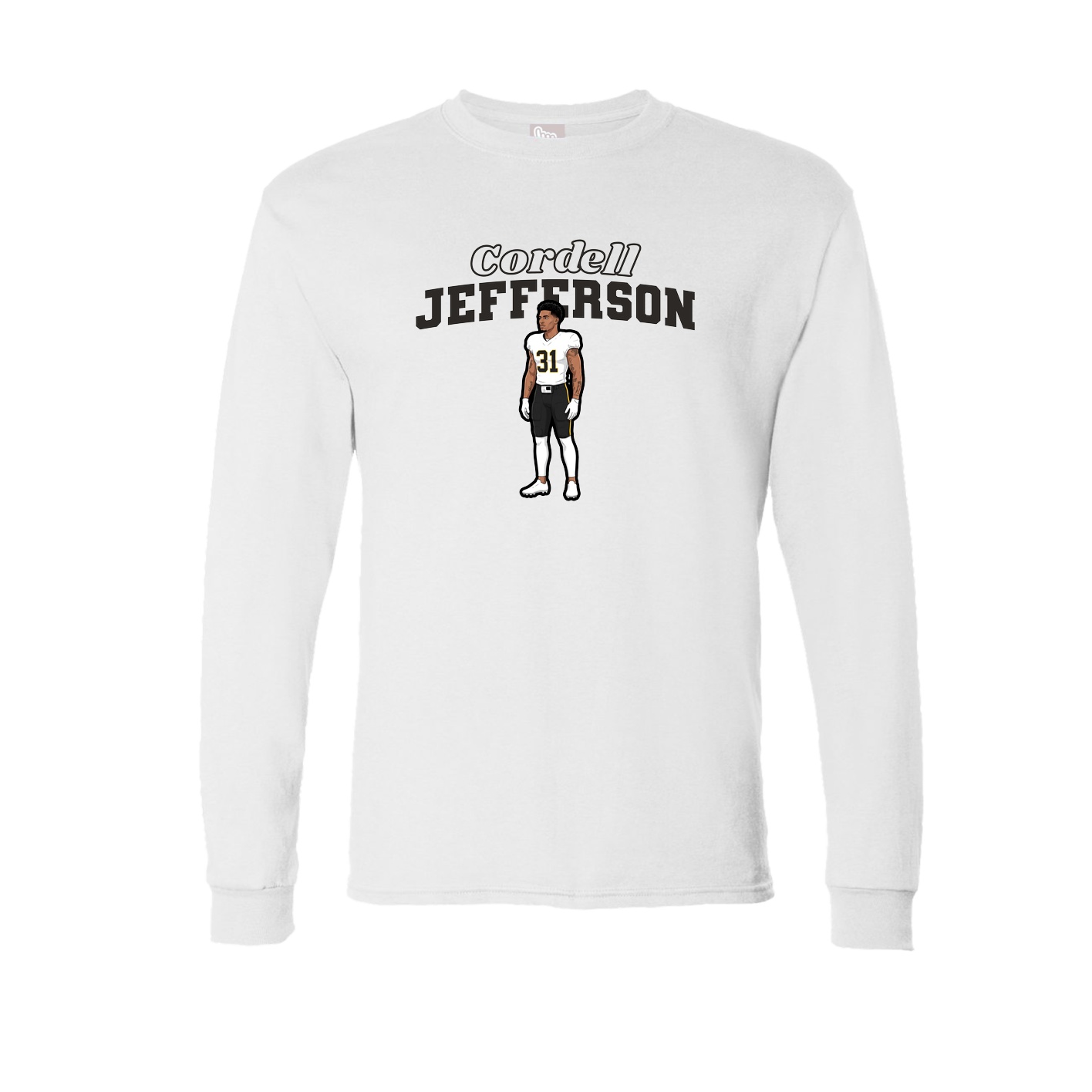 Long Sleeve Tee — Name Arch in White