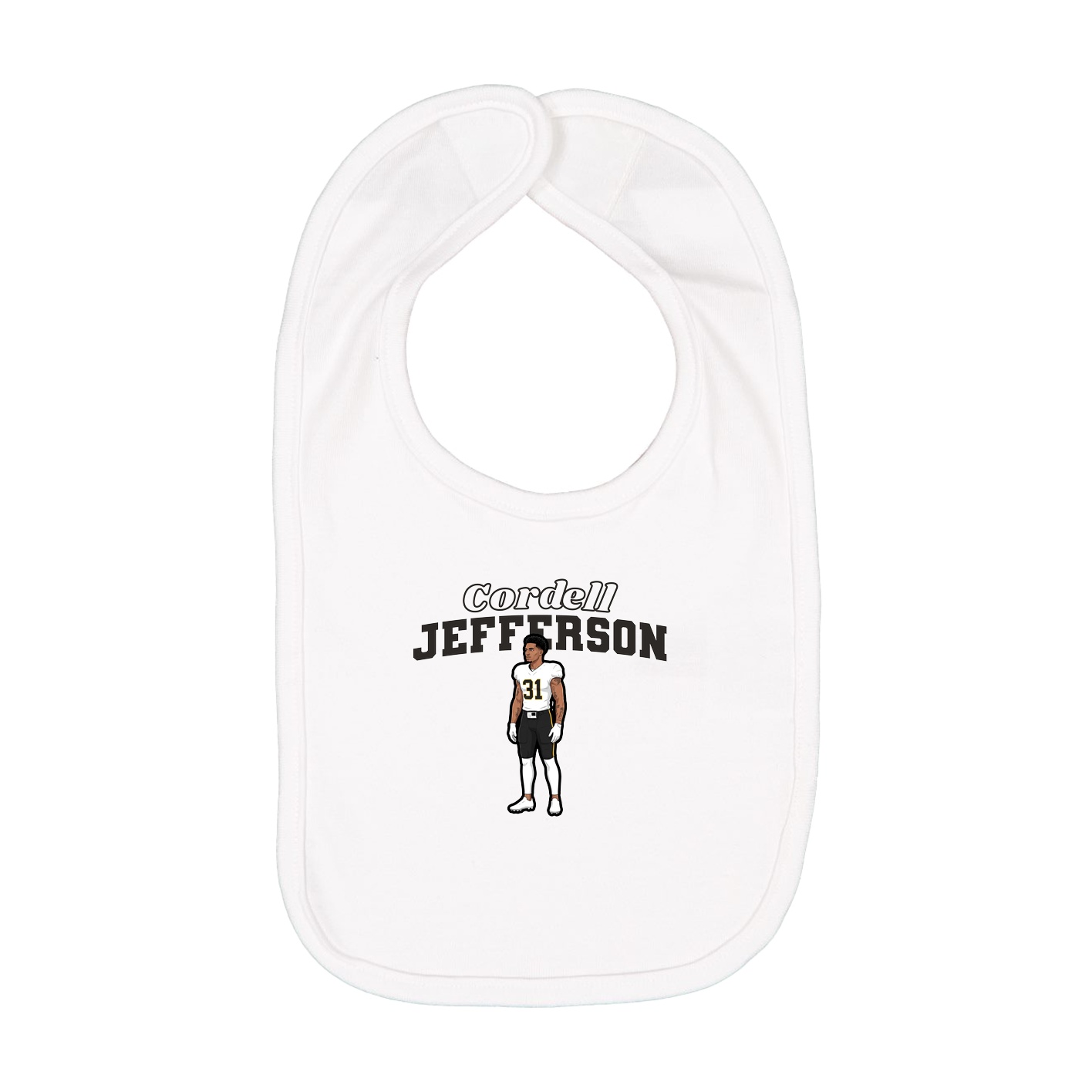 Infant Bib — Name Arch in White