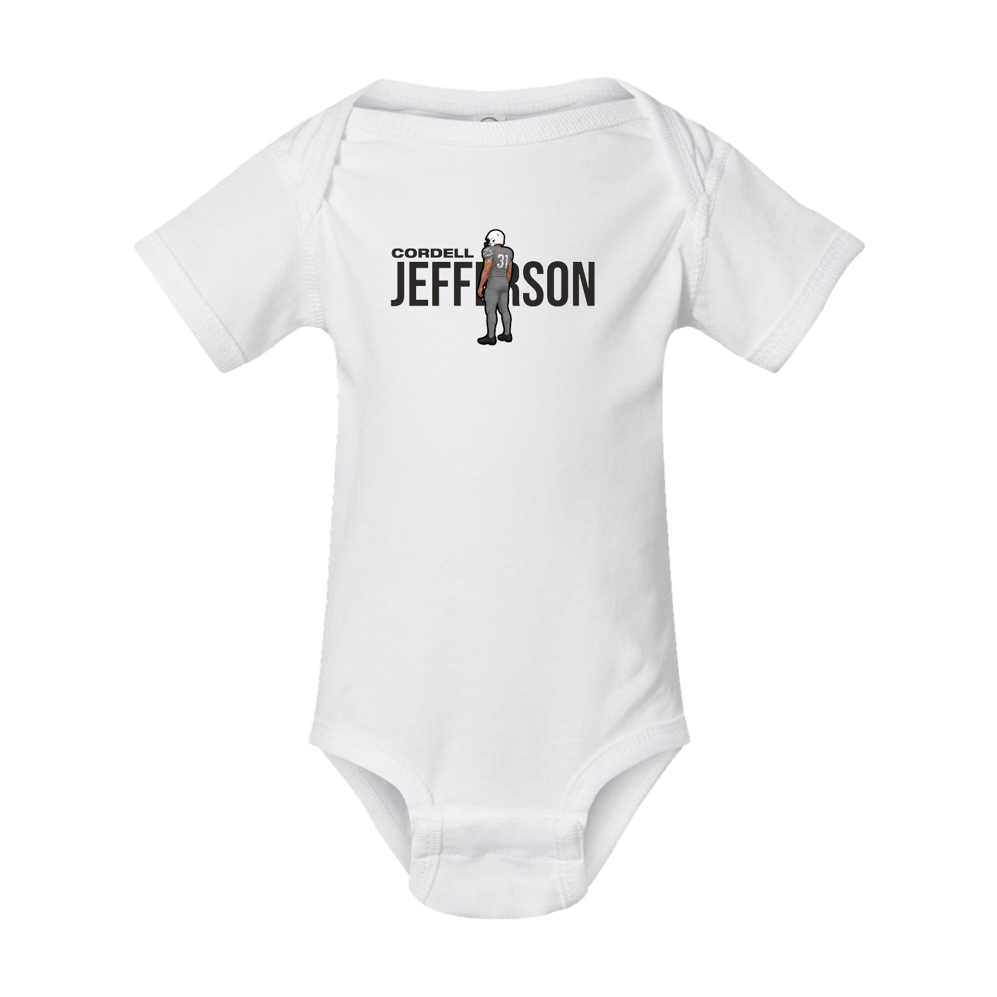Baby Onesie — Player Name in White