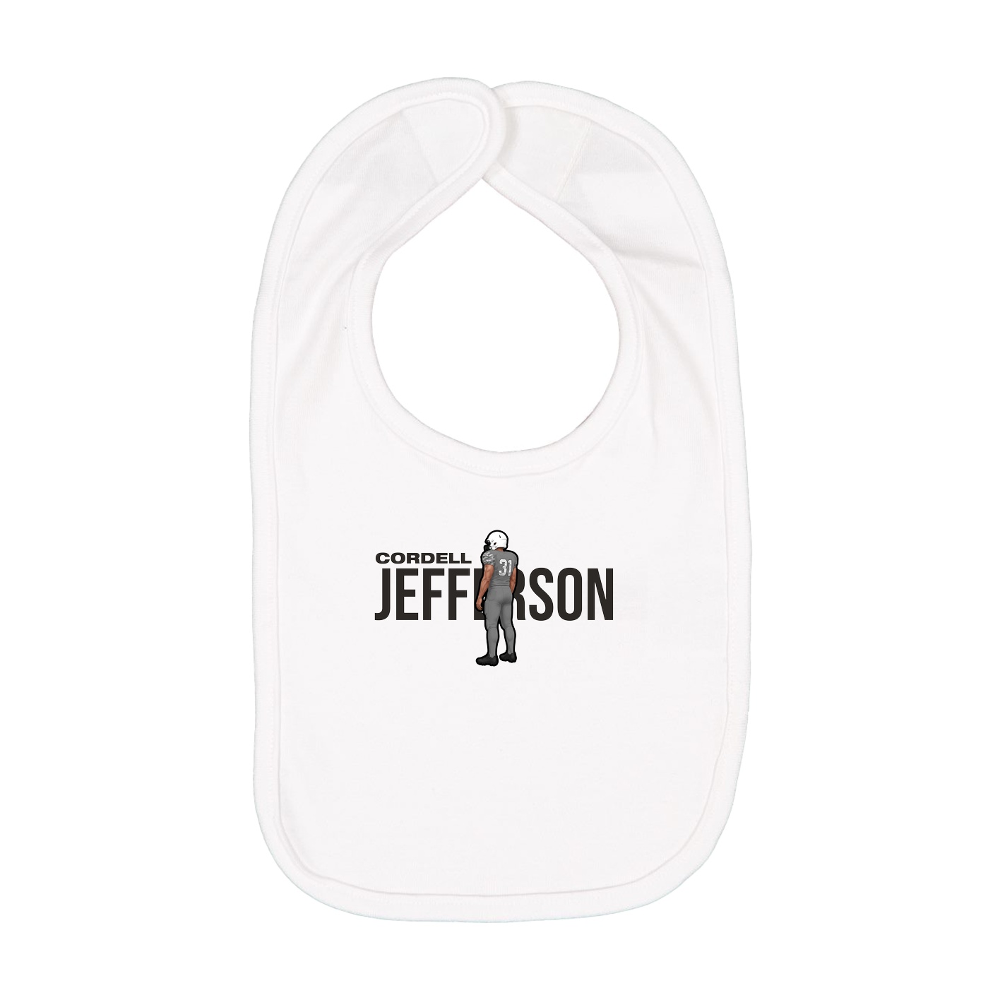 Infant Bib — Player Name in White