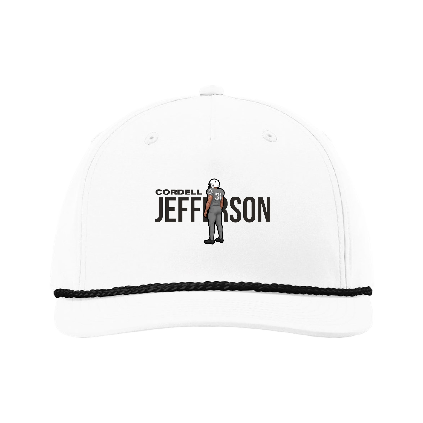 Five-Panel Classic Rope Cap — Player Name in White
