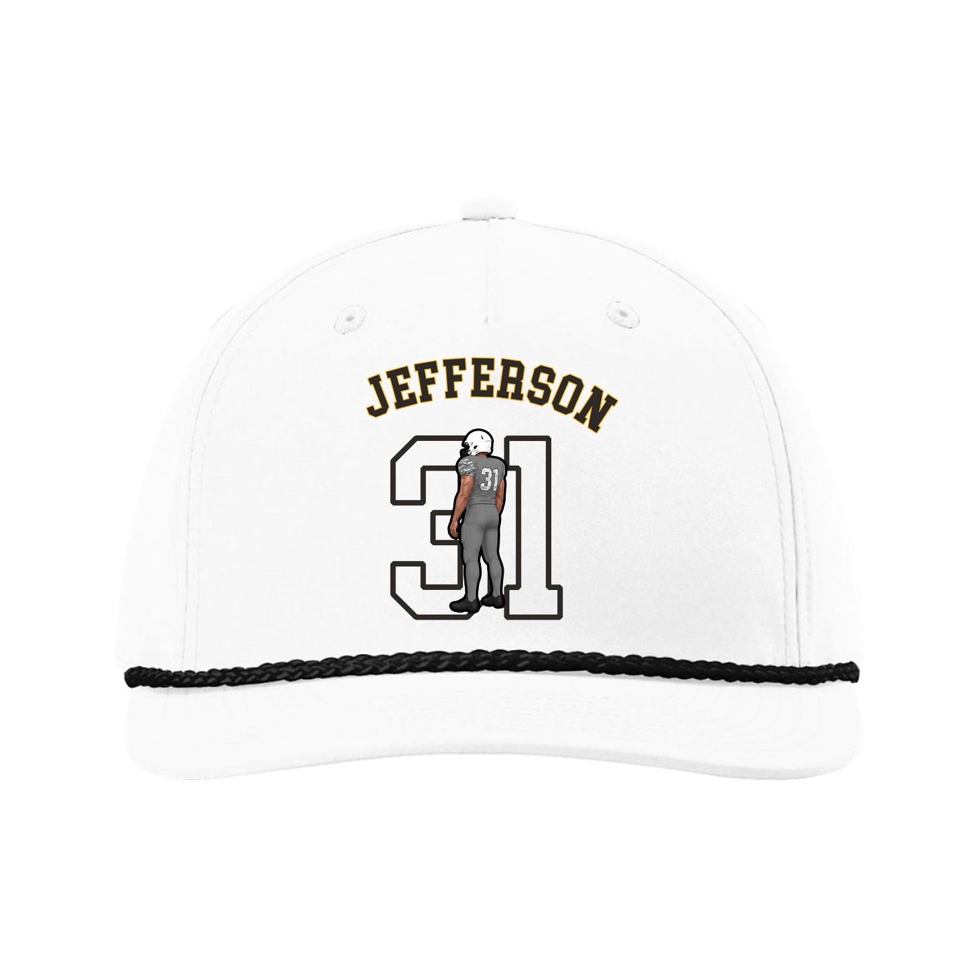 Five-Panel Classic Rope Cap — Shirsey Arch in White