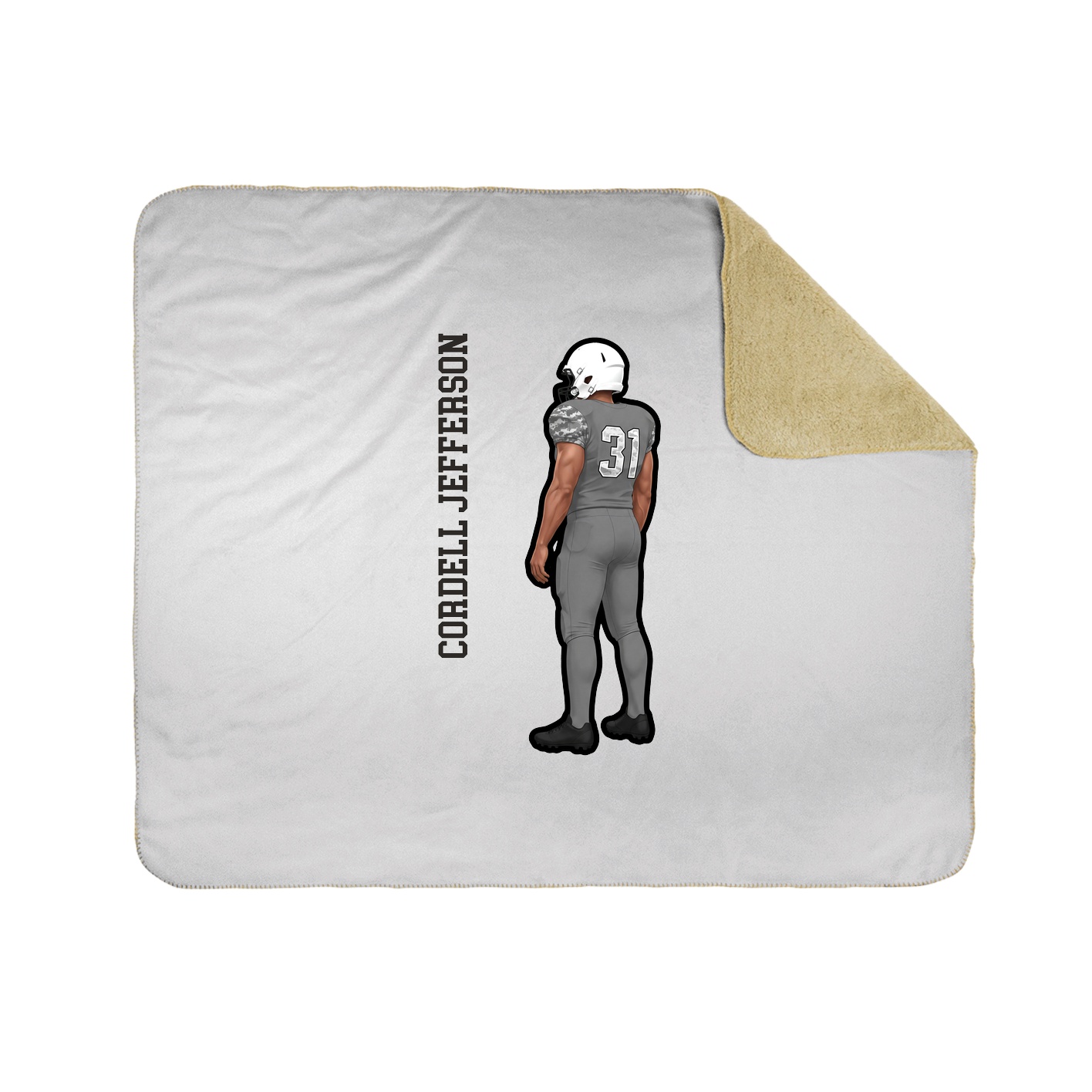 Throw Blanket — Name Vertical in White