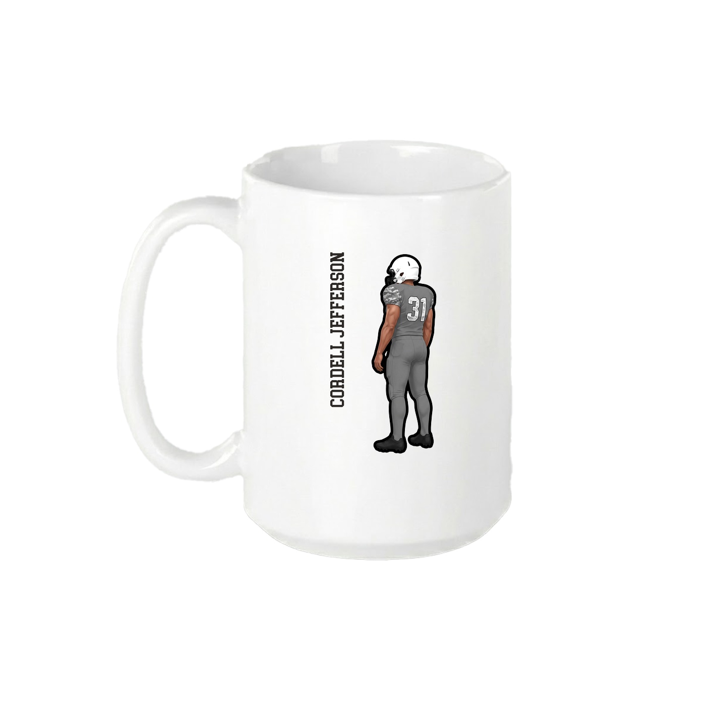 15oz Coffee Mug — Name Vertical in White