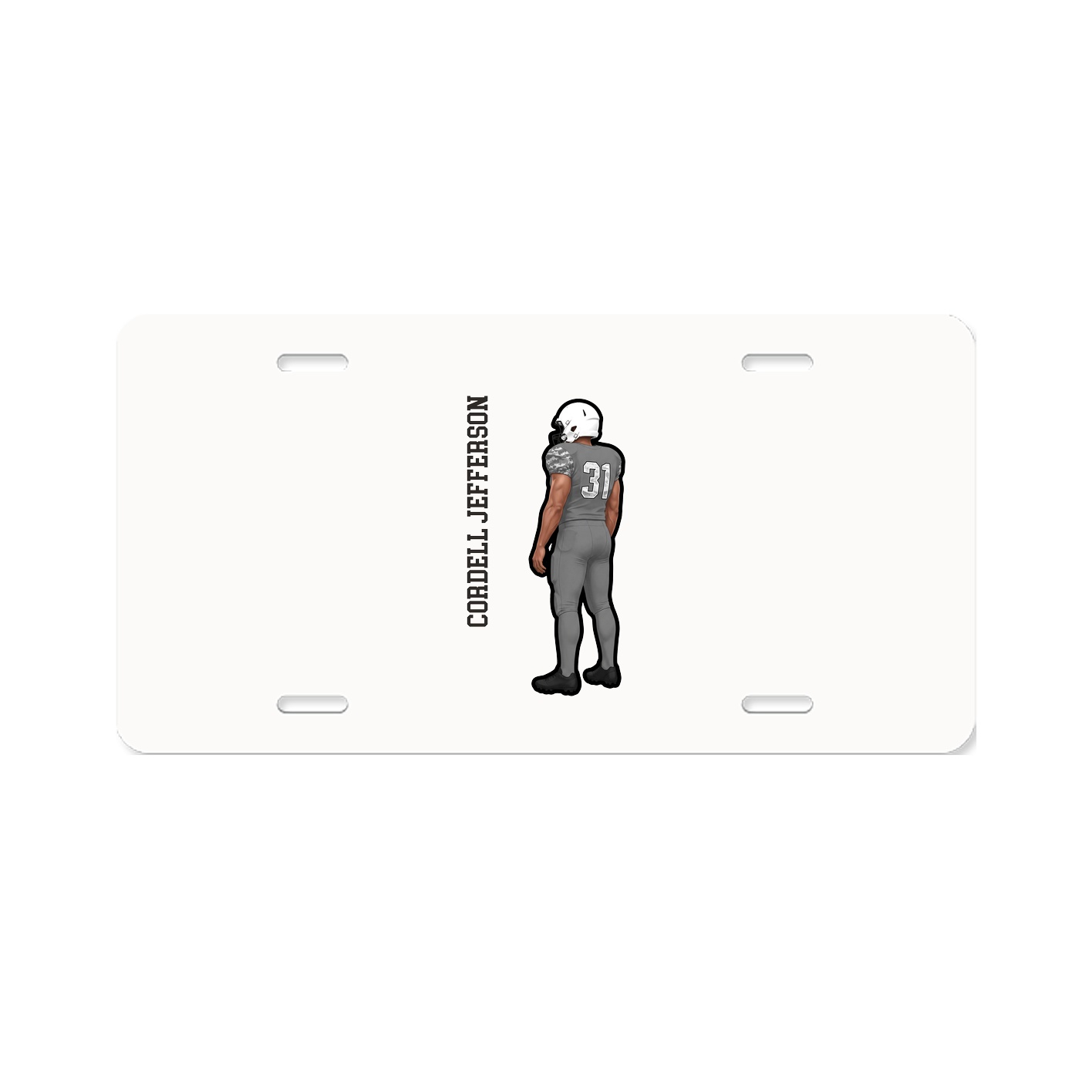 License Plate — Name Vertical in Classic