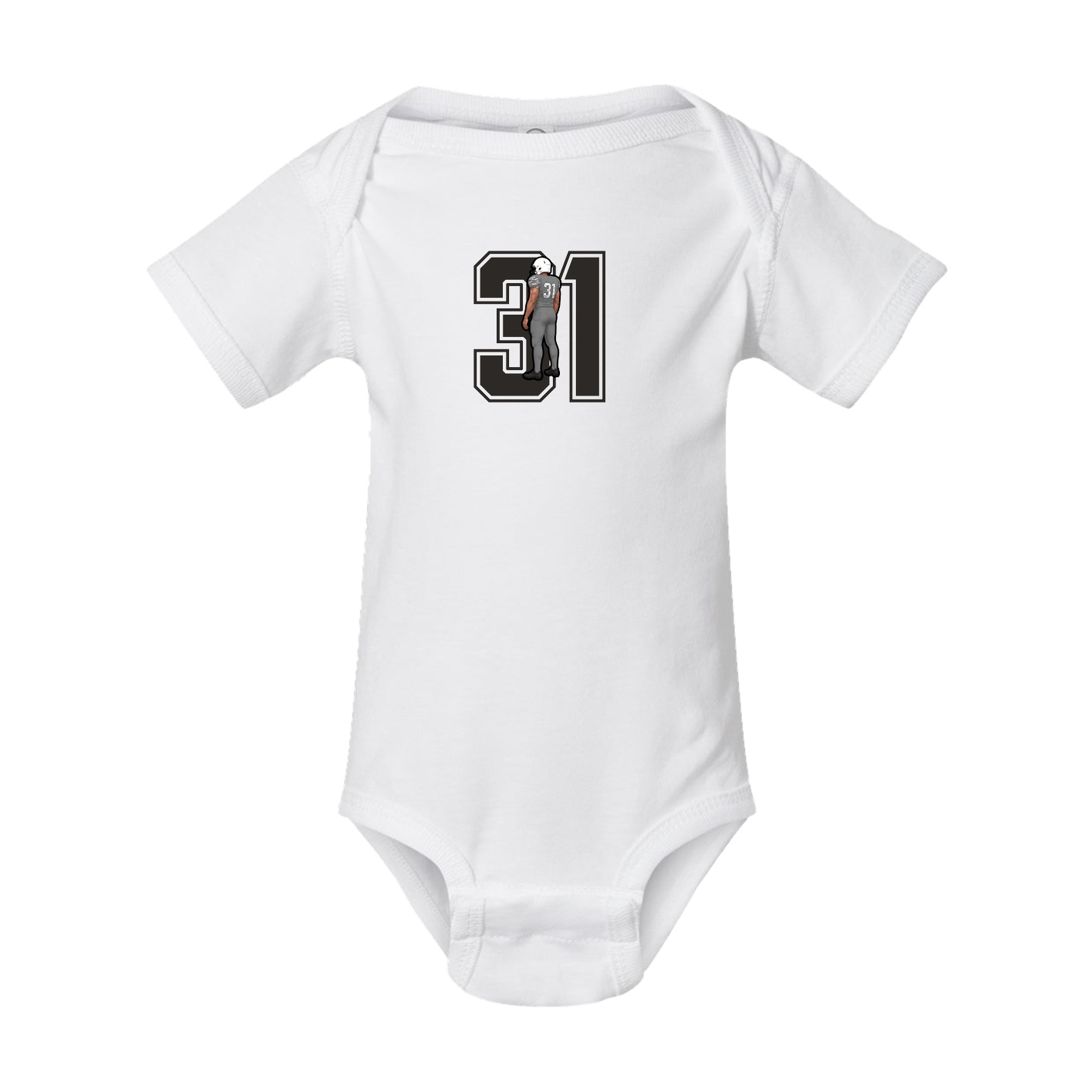 Baby Onesie — Number in White