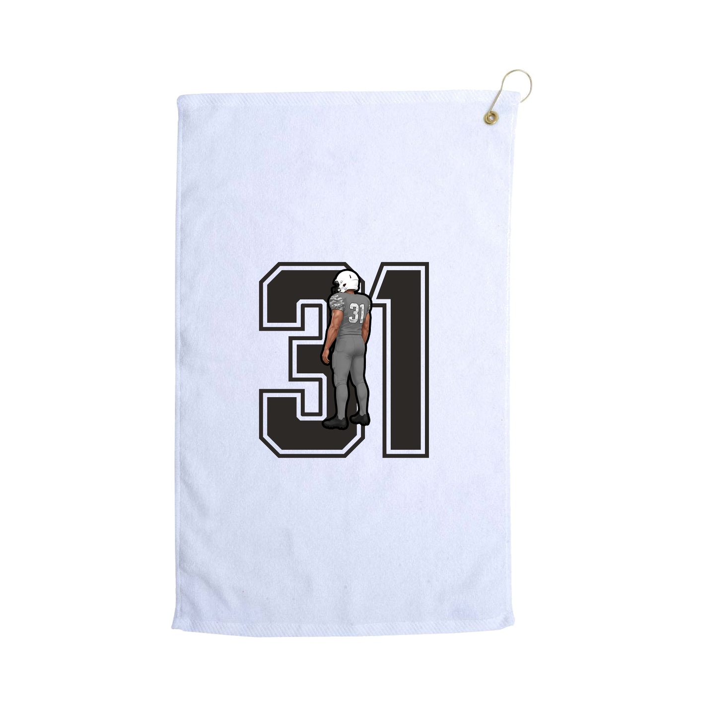 Golf Towel — Number in White
