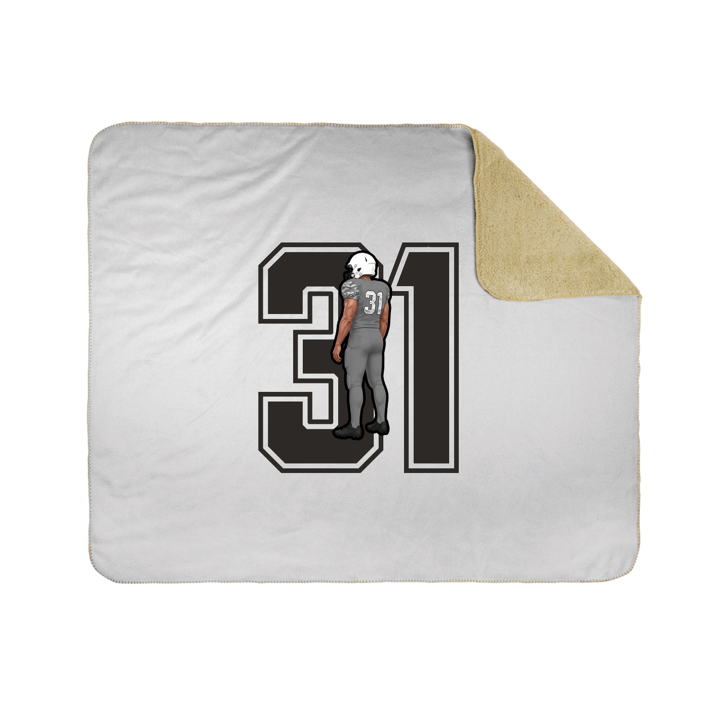 Throw Blanket — Number in White