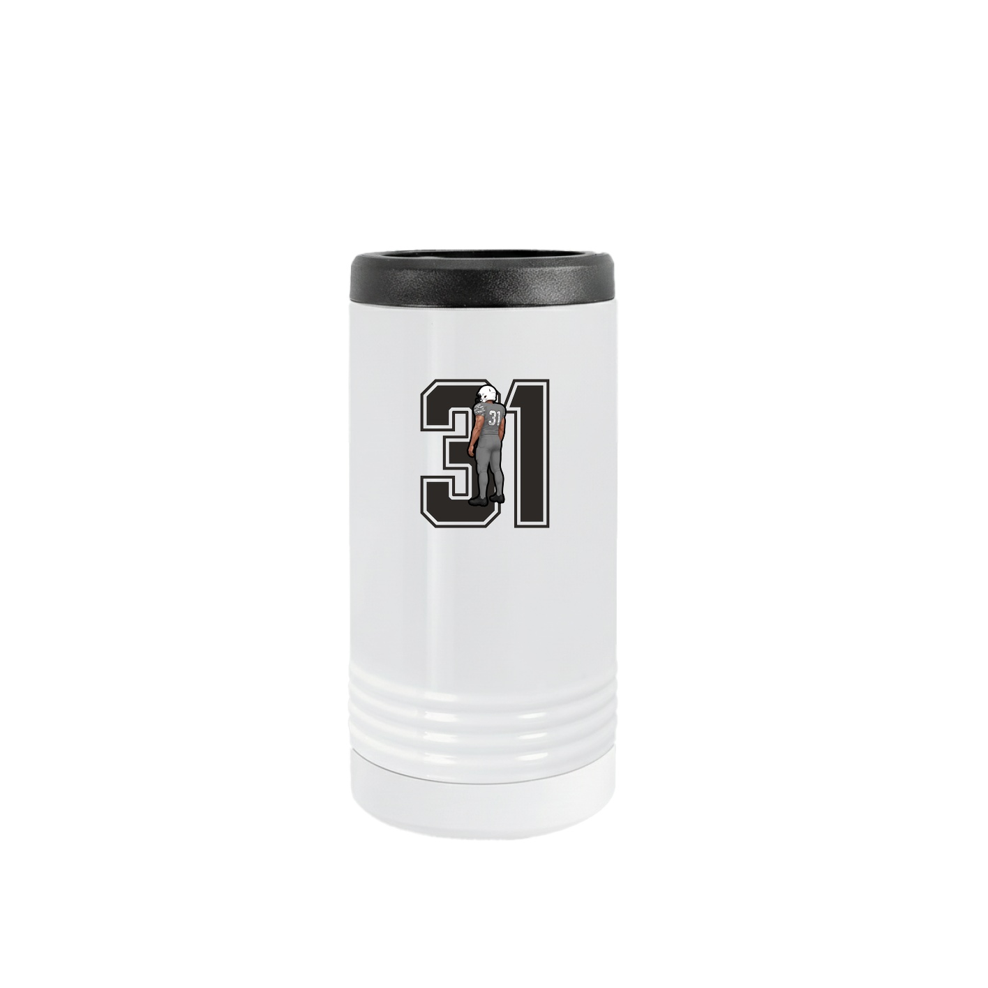 Slim Beverage Holder — Number in White