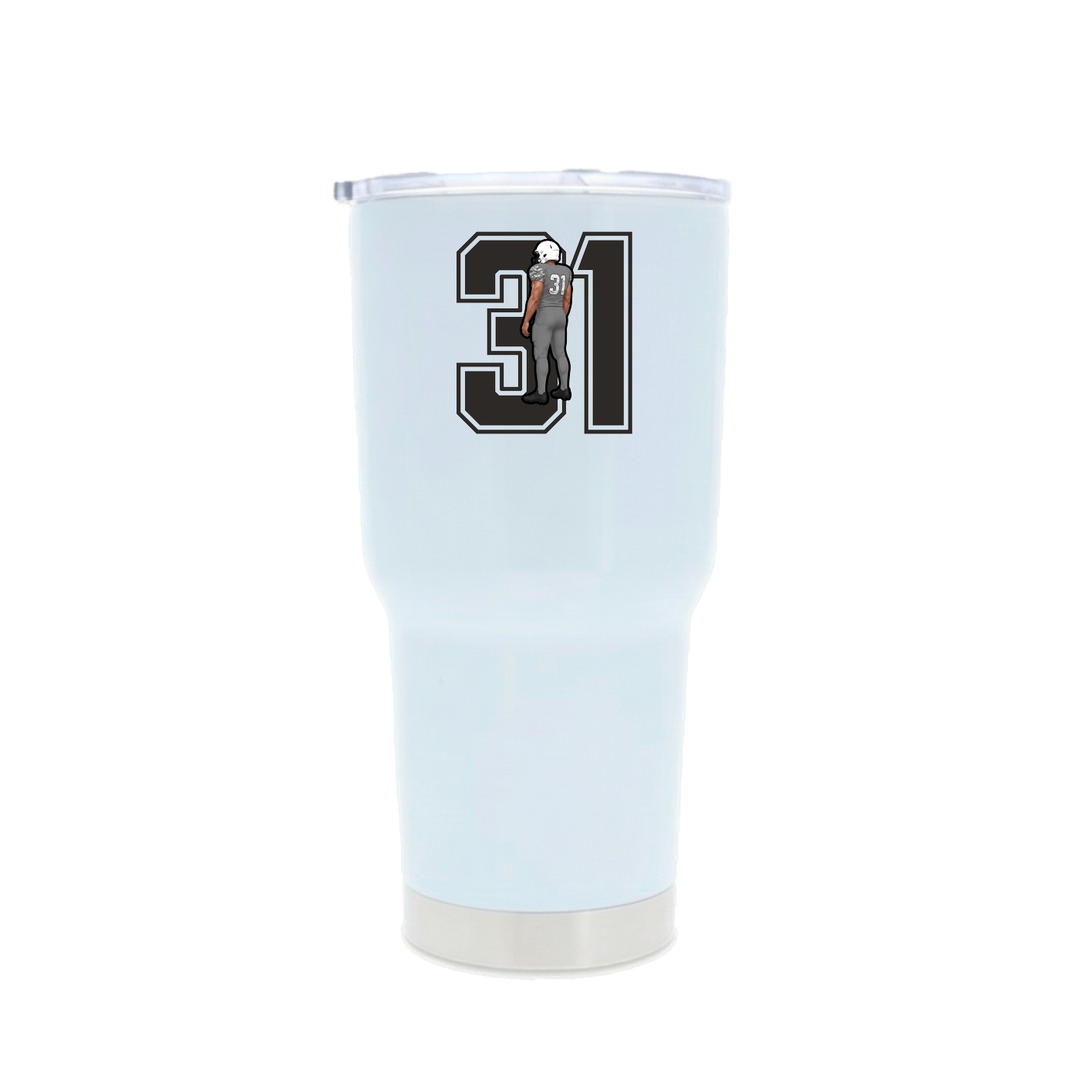 30oz Stainless Steel Tumbler — Number in White