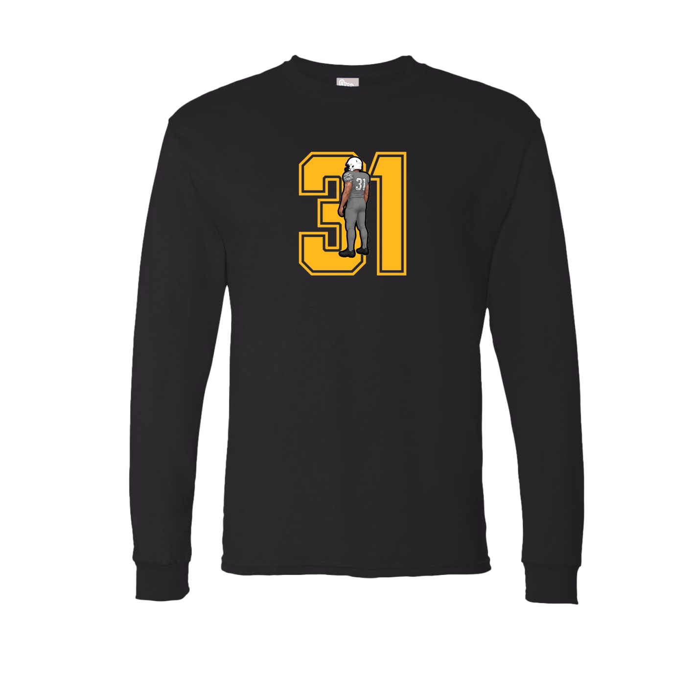 Long Sleeve Tee — Number in Black