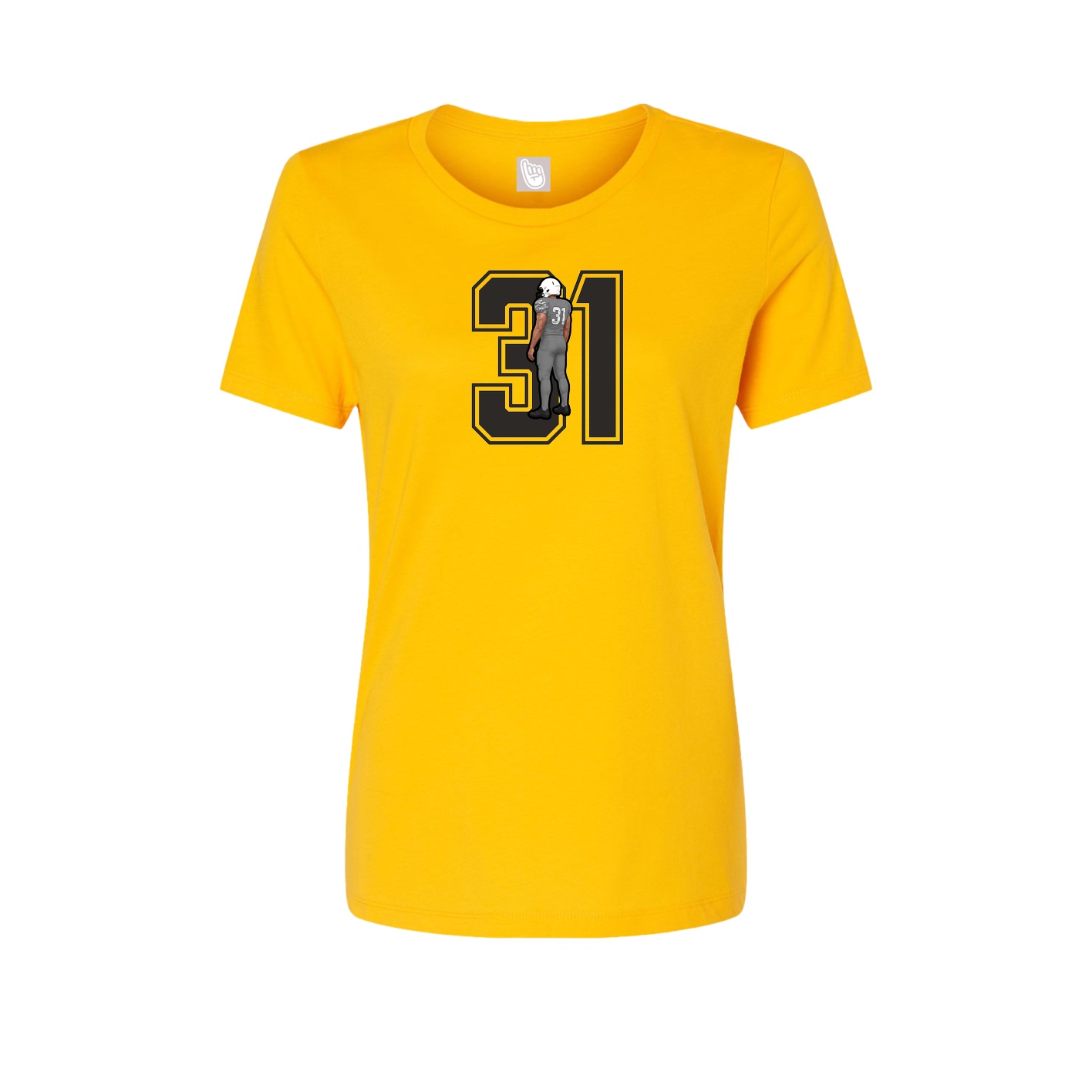 Womens Tee — Number in Gold