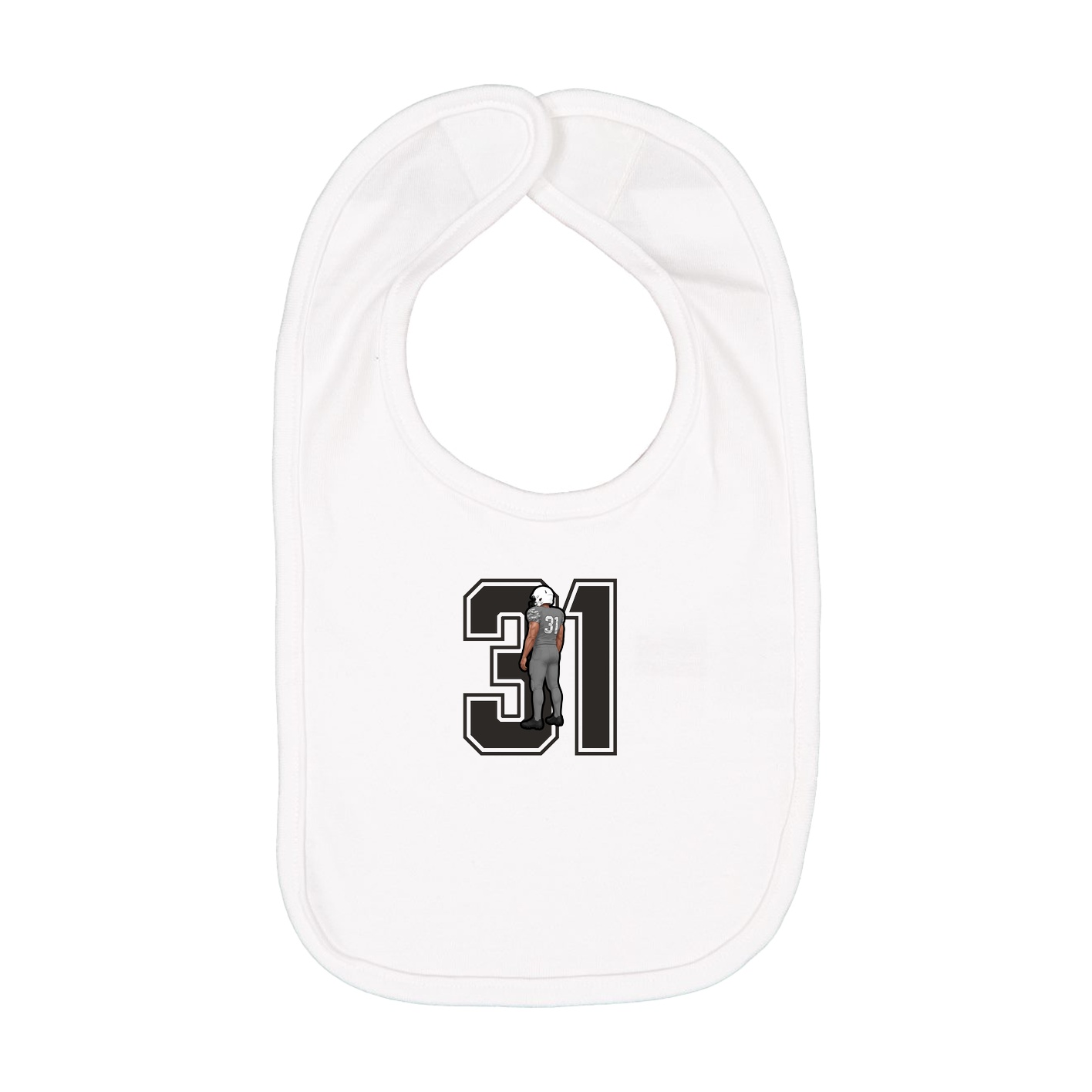 Infant Bib — Number in White