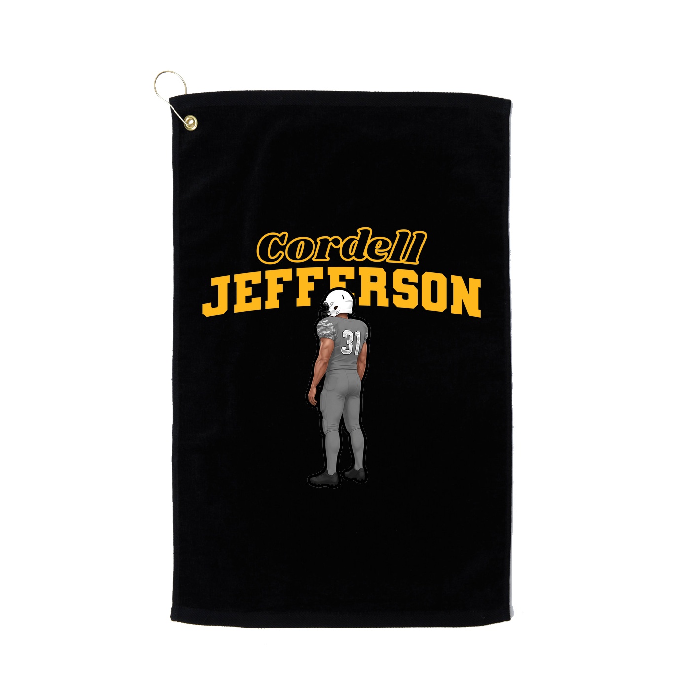 Golf Towel — Name Arch in Black