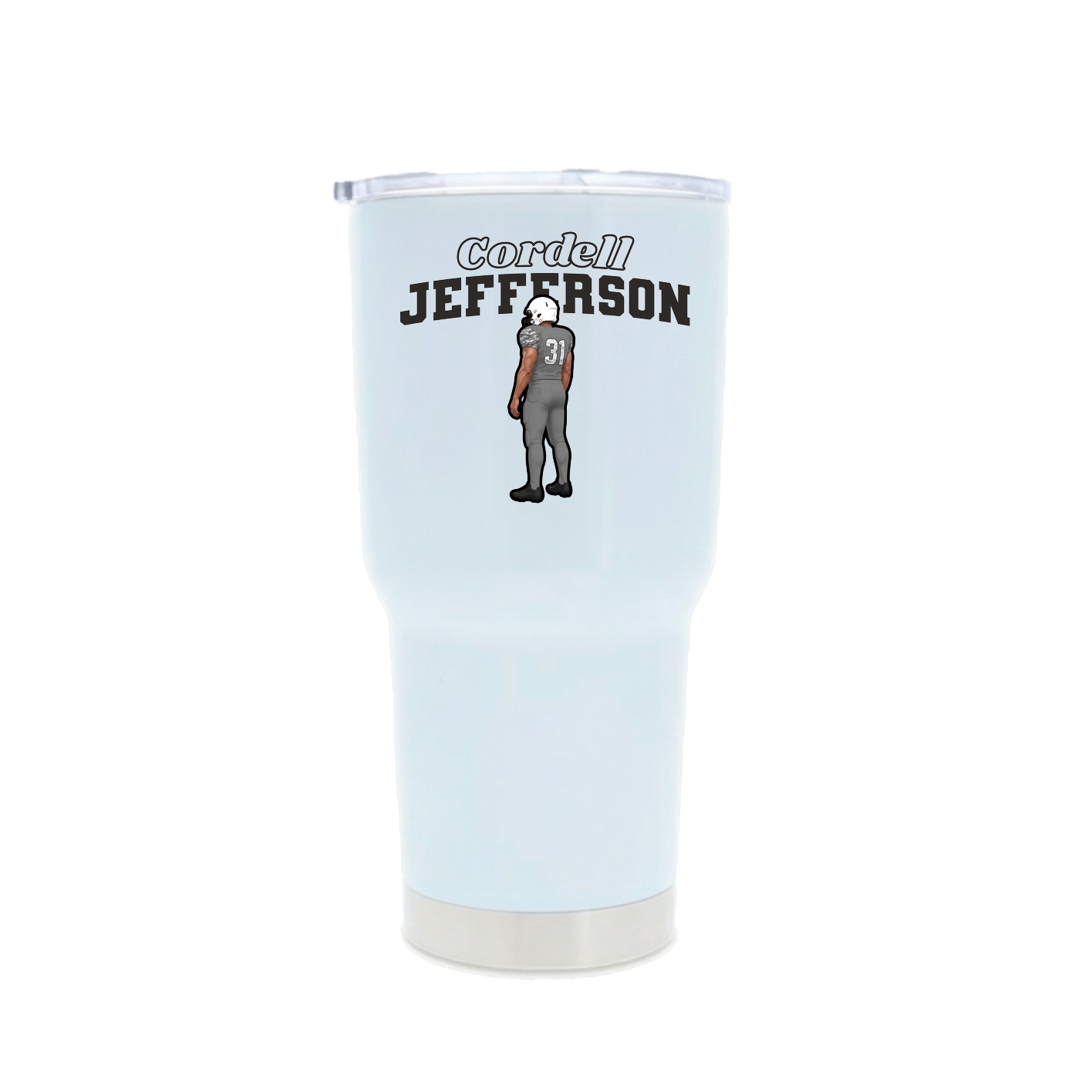 30oz Stainless Steel Tumbler — Name Arch in White